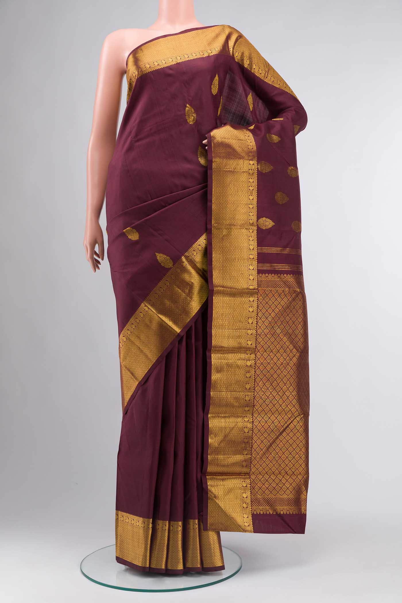 Brown Kanchipuram Silk Saree
