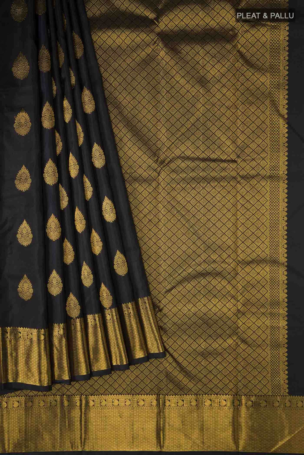 Black Kanchipuram Silk Saree