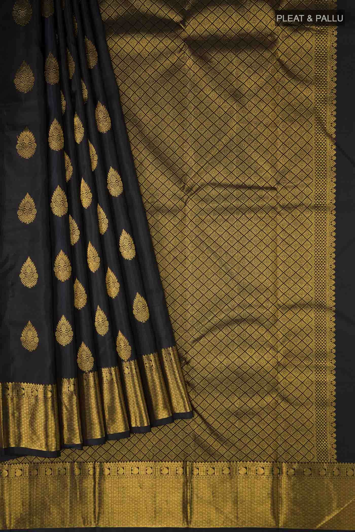 Black Kanchipuram Silk Saree
