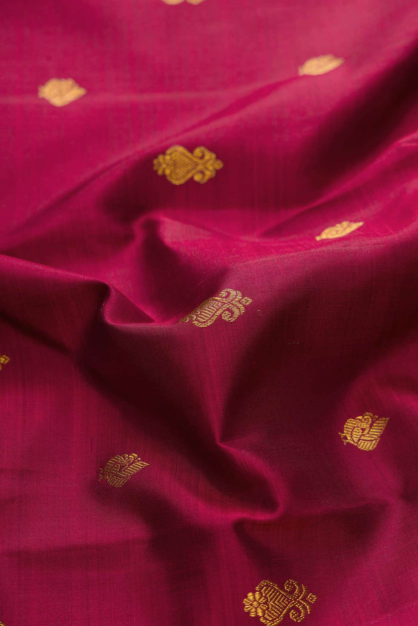 Pure Silk Pure Zari Maroon Dual Tone Kanchipuram Saree