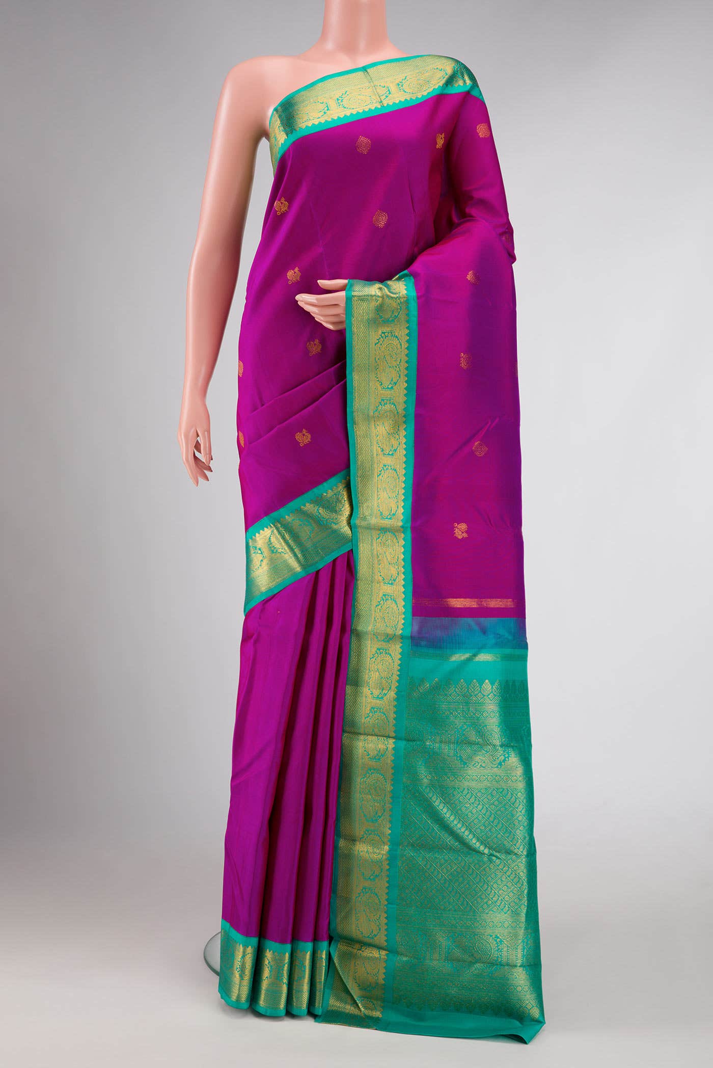 Purple Dual Tone Kanchipuram Silk Saree
