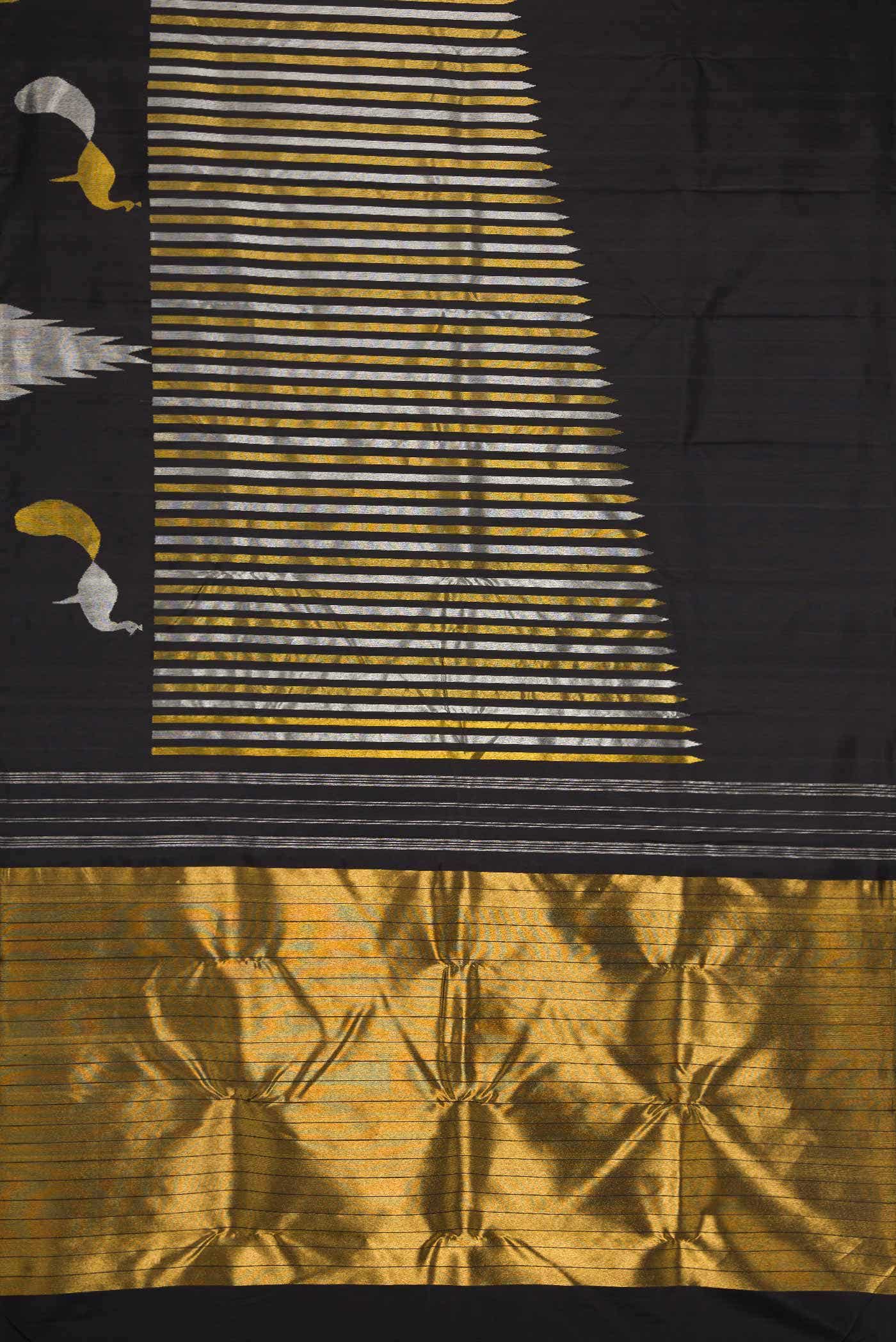 Pure Silk Pure Zari Black Kanchipuram Saree