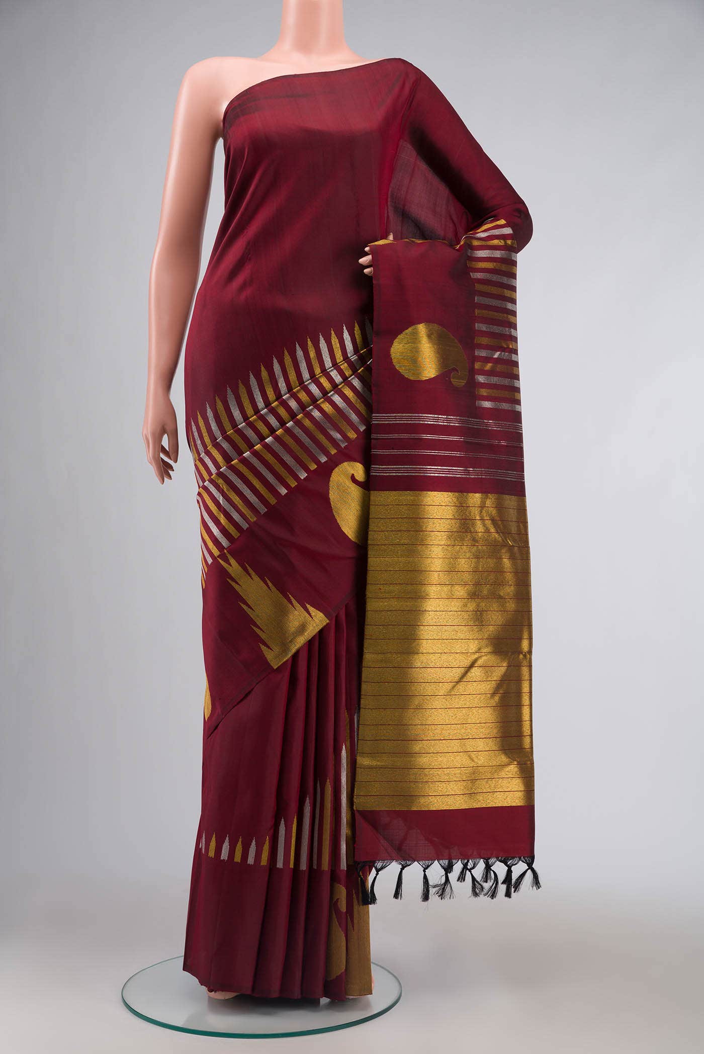 Maroon Kanchipuram Silk Saree