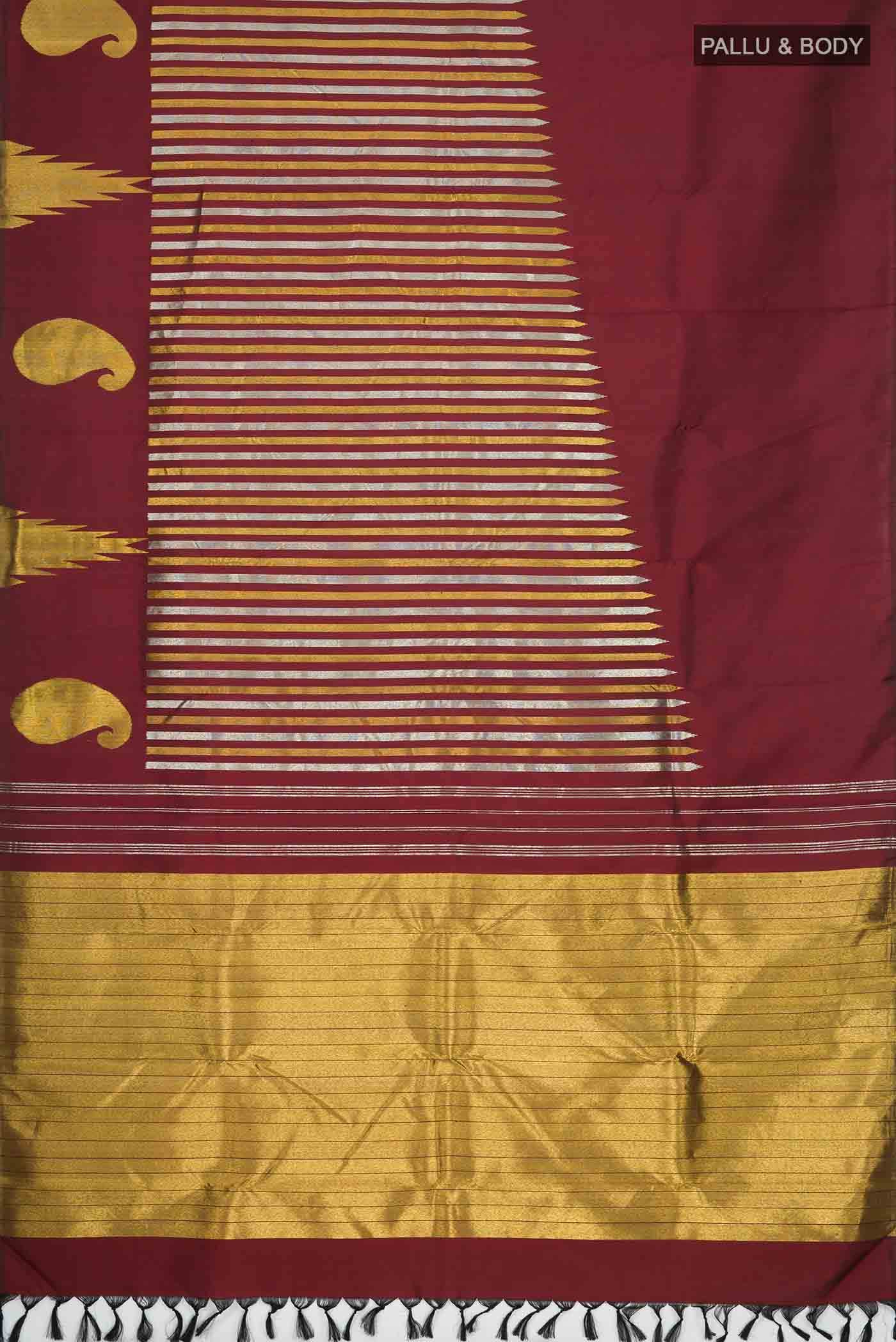 Maroon Kanchipuram Silk Saree