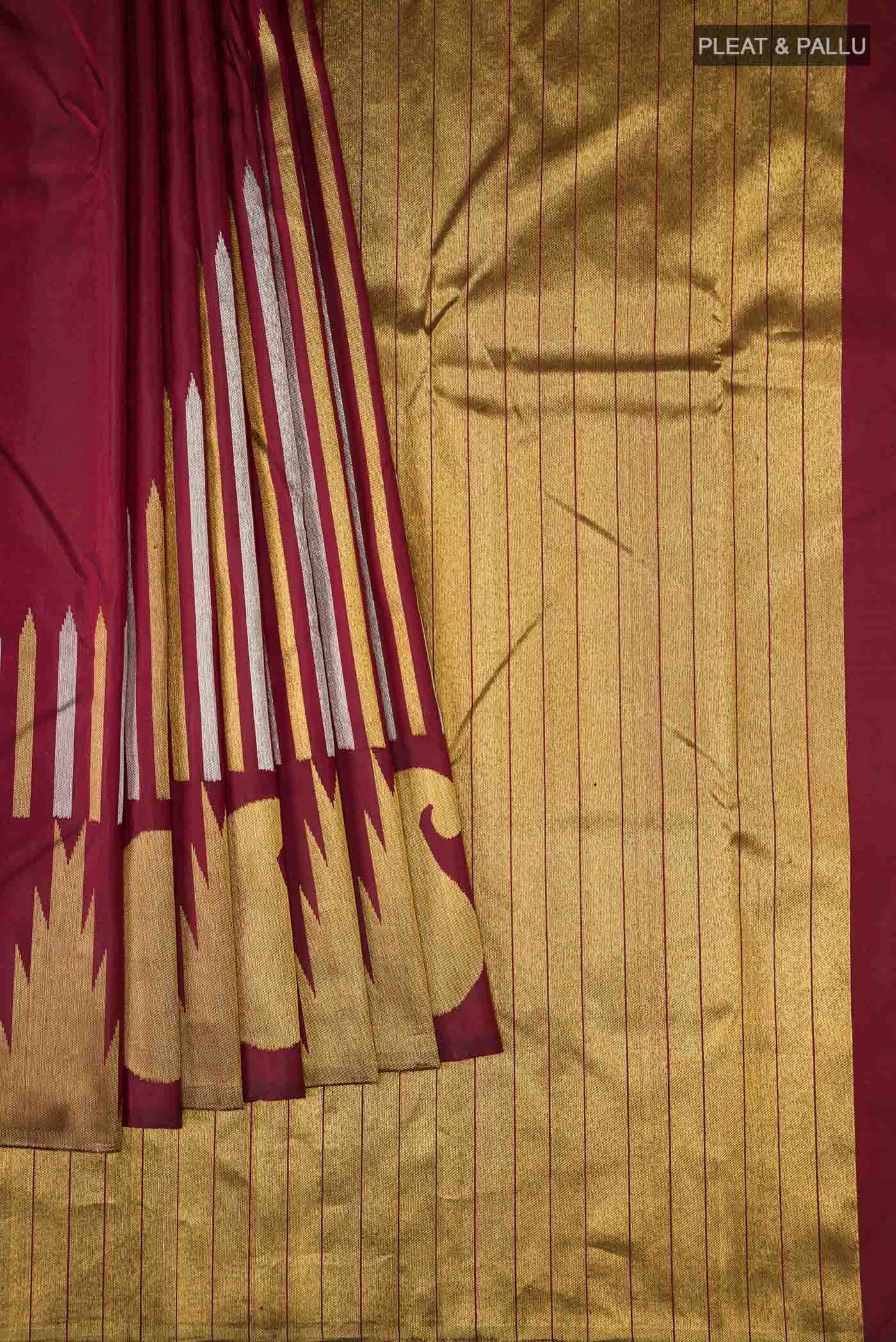 Maroon Kanchipuram Silk Saree