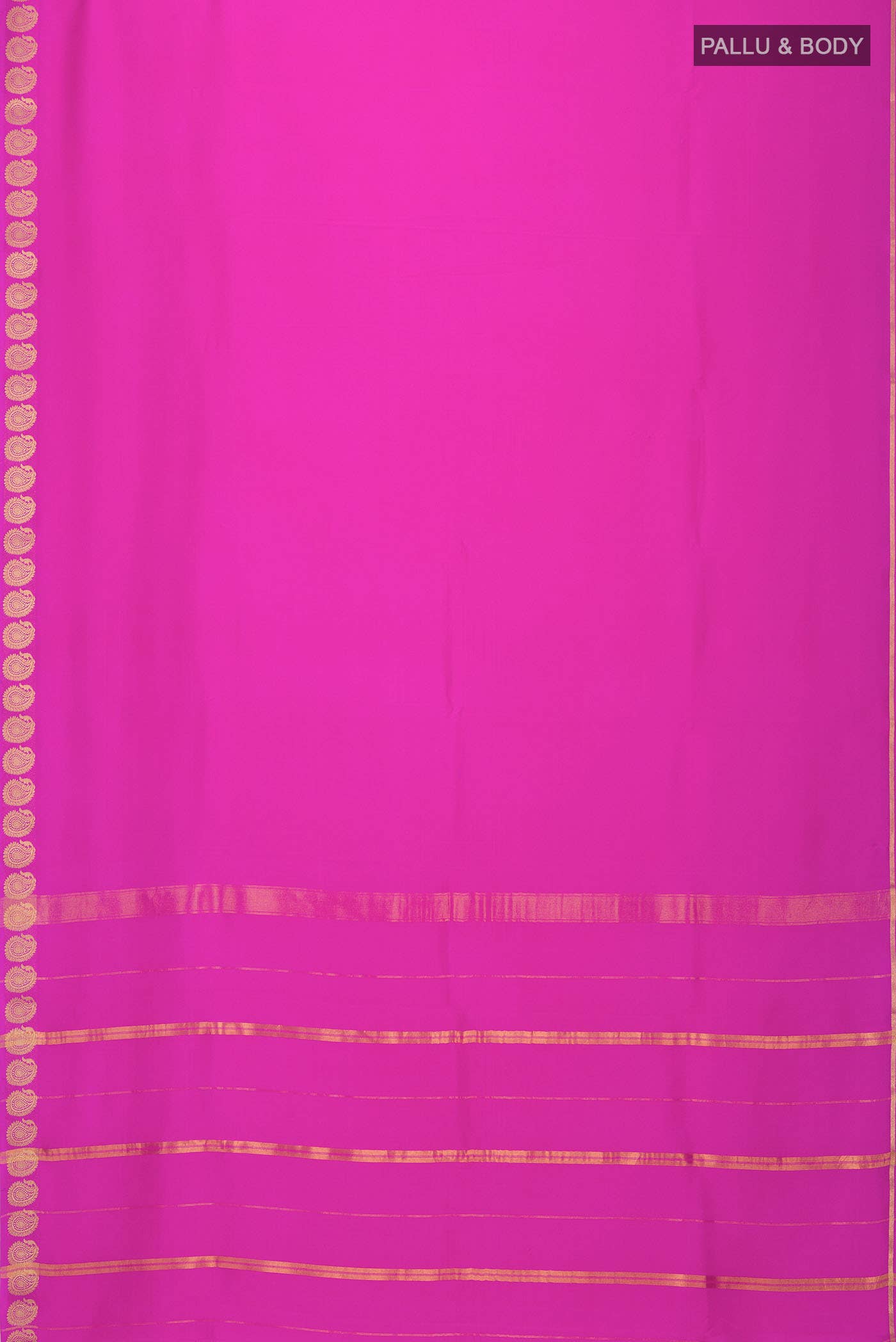 Pure Silk Pure Zari Pink Mysore Crepe Saree