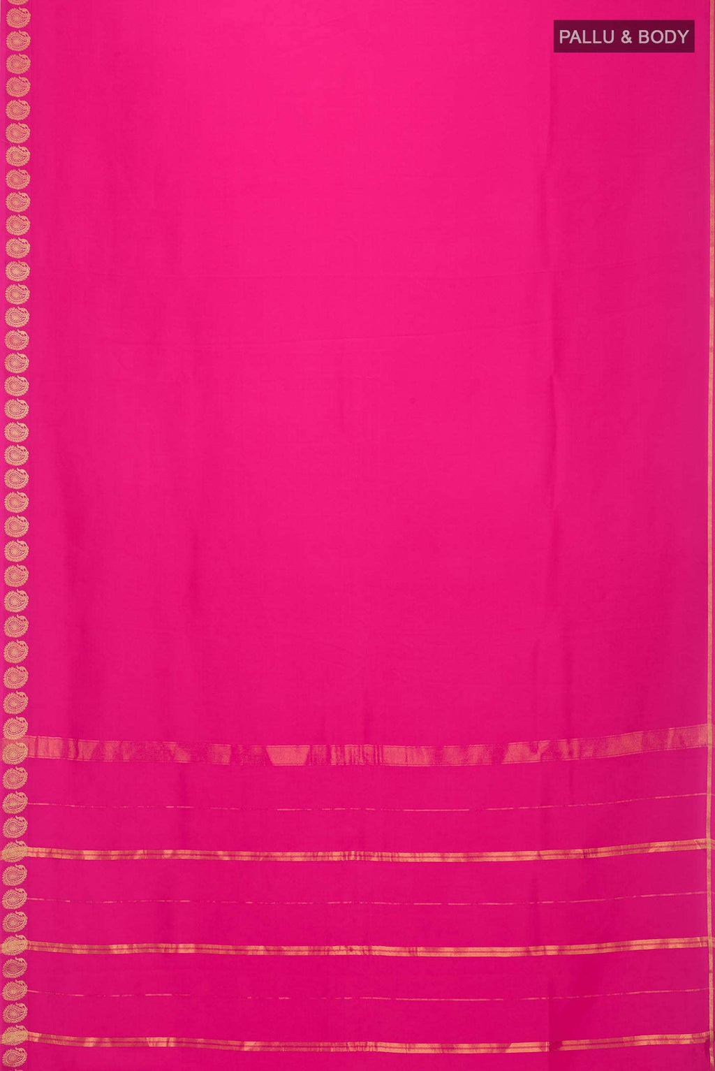 Pure Silk Pure Zari Pink Mysore Crepe Saree
