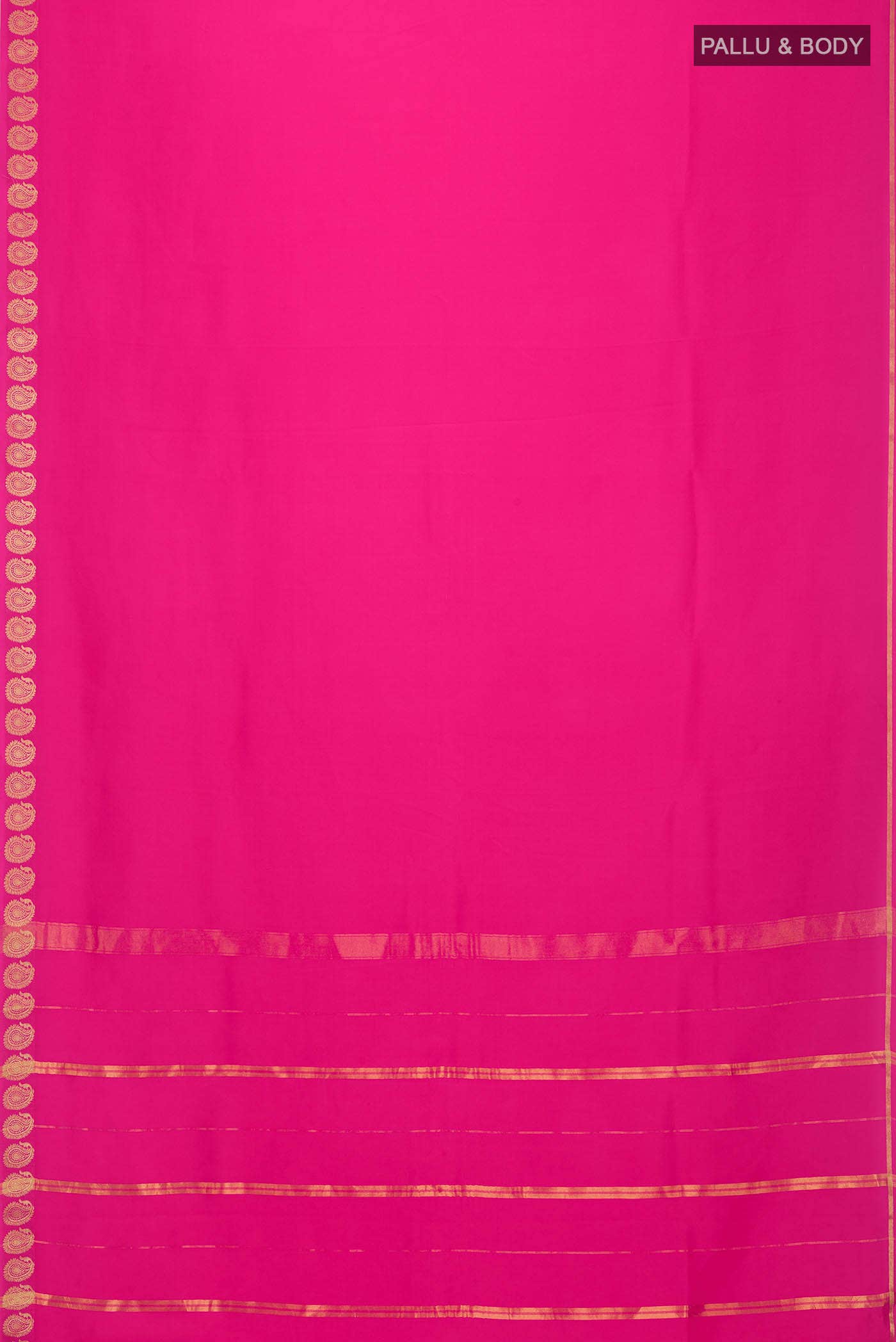 Pure Silk Pure Zari Pink Mysore Crepe Saree