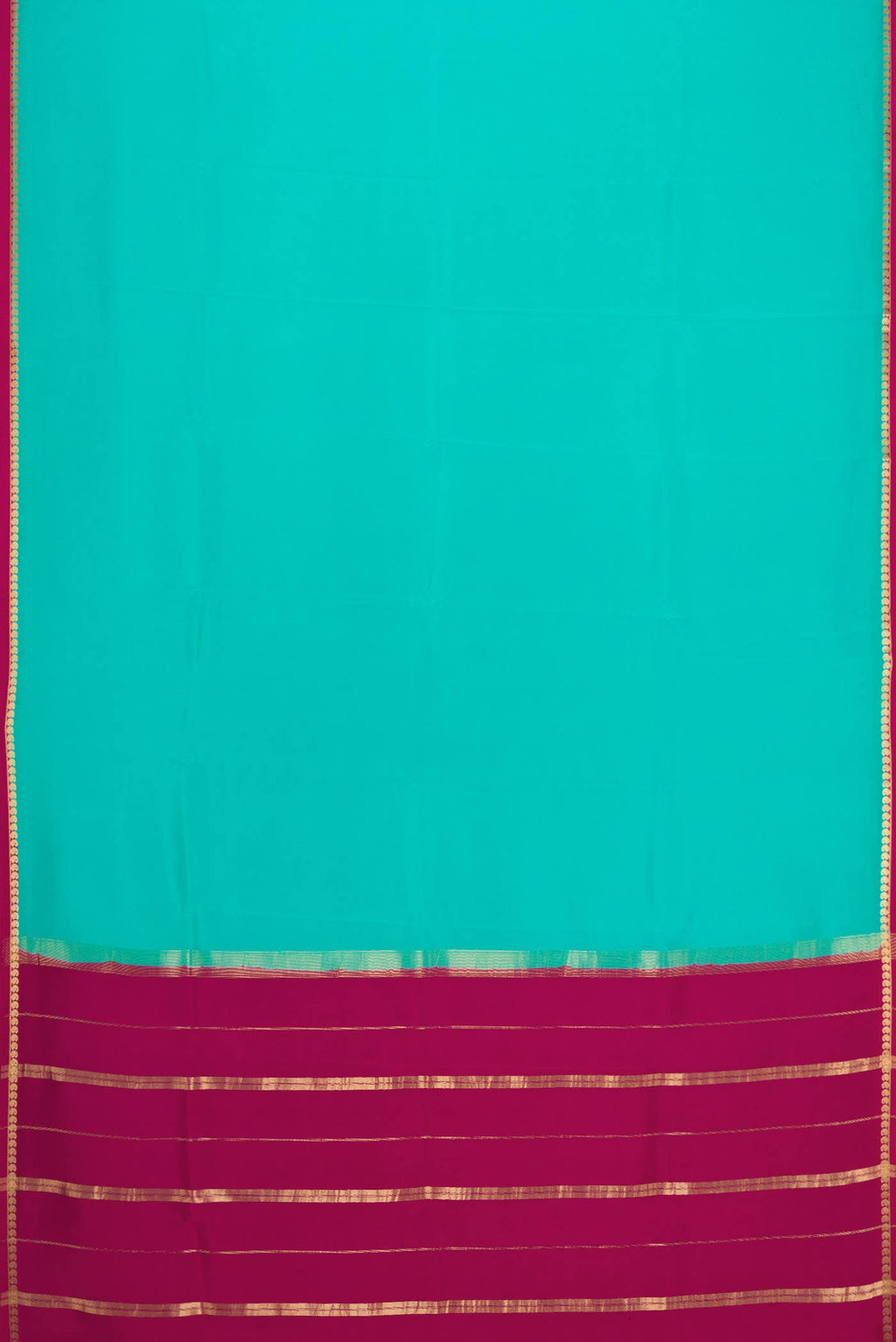 Pure Silk Pure Zari Sky Blue Dual Tone Mysore Crepe Saree