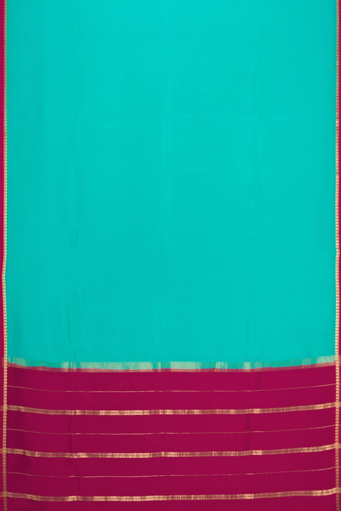 Pure Silk Pure Zari Sky Blue Dual Tone Mysore Crepe Saree