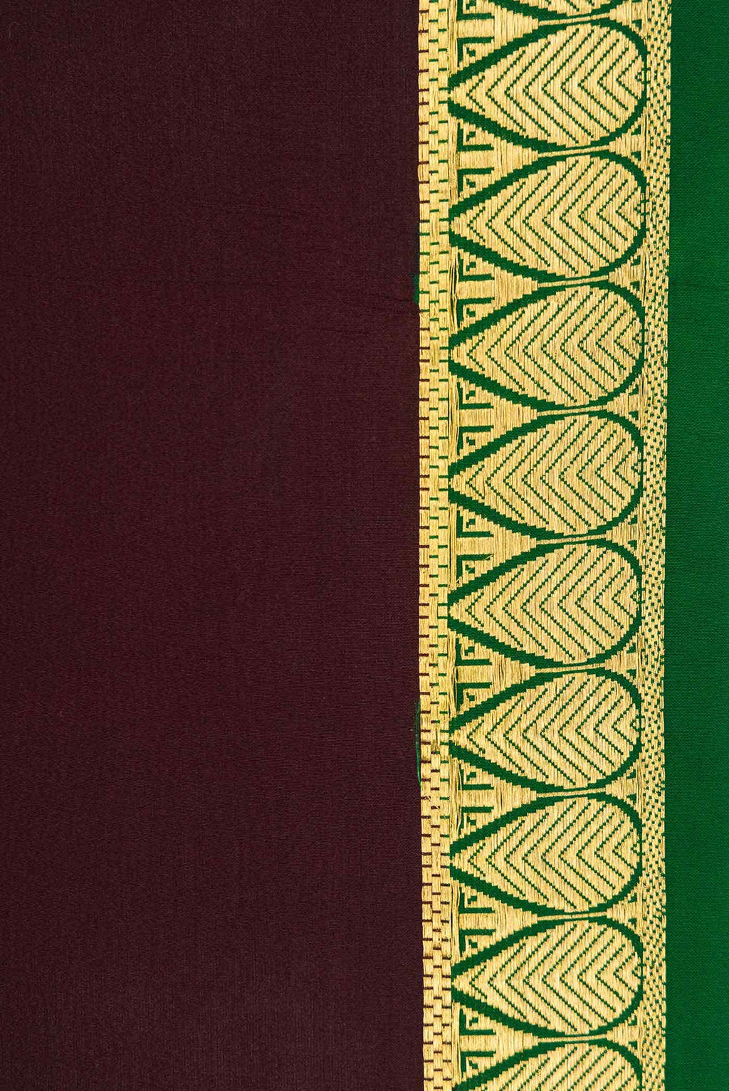 Pure Silk Pure Zari Coffee Brown Dual Tone Mysore Crepe Saree