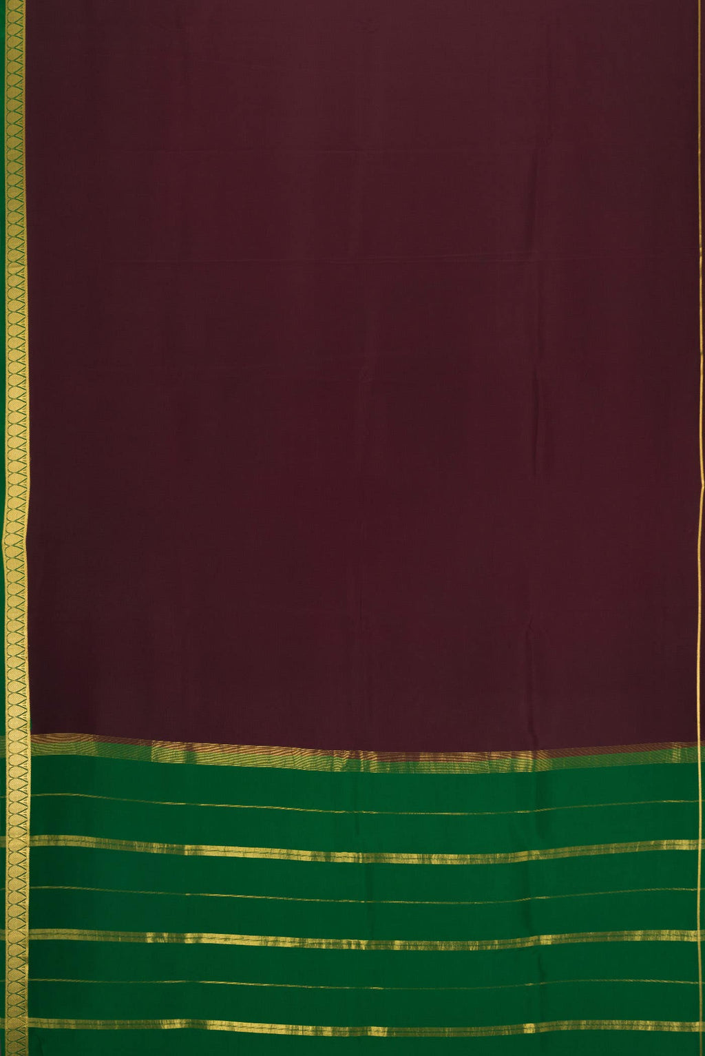 Pure Silk Pure Zari Coffee Brown Dual Tone Mysore Crepe Saree