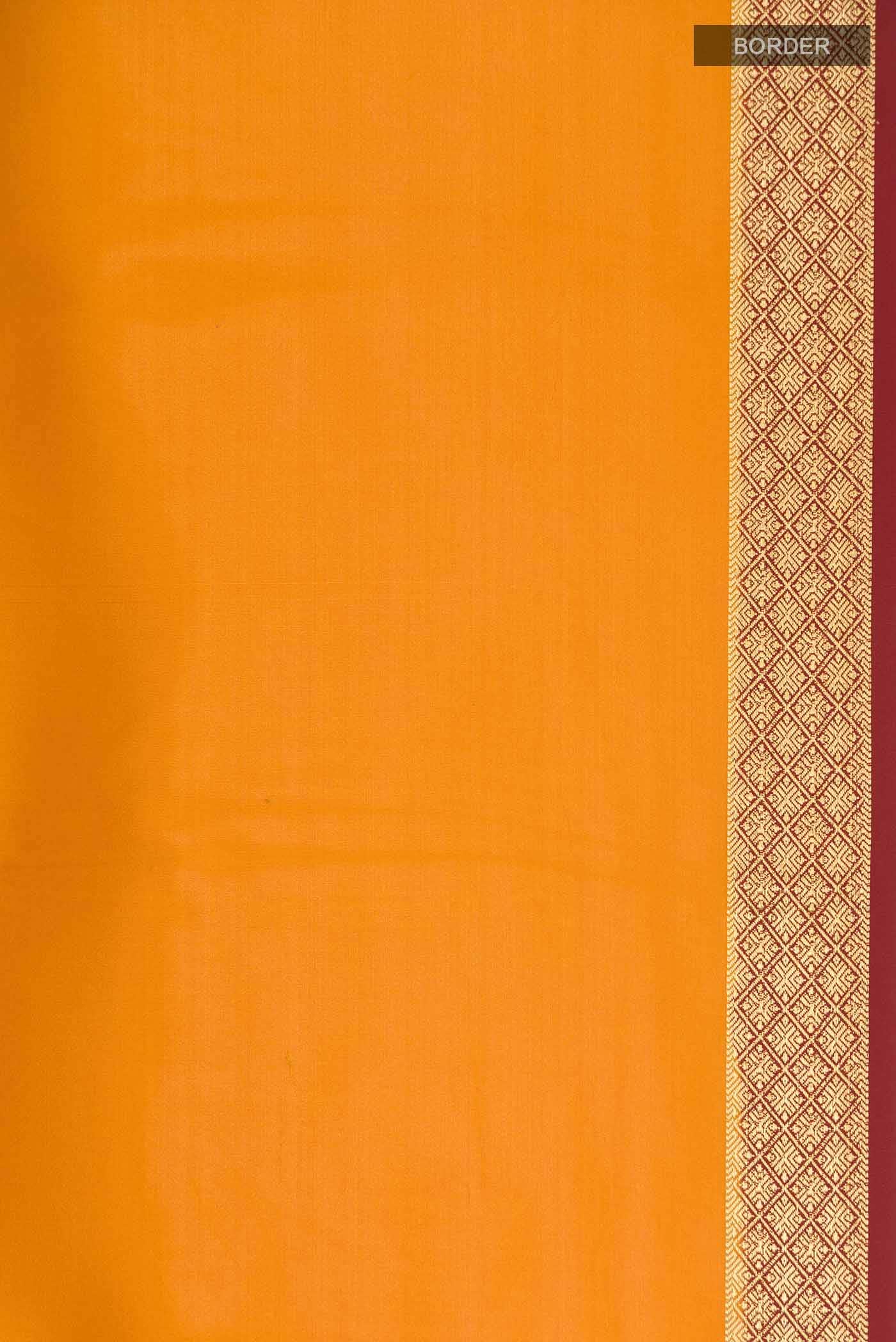 Pure Silk Pure Zari Mustard Mysore Crepe Saree