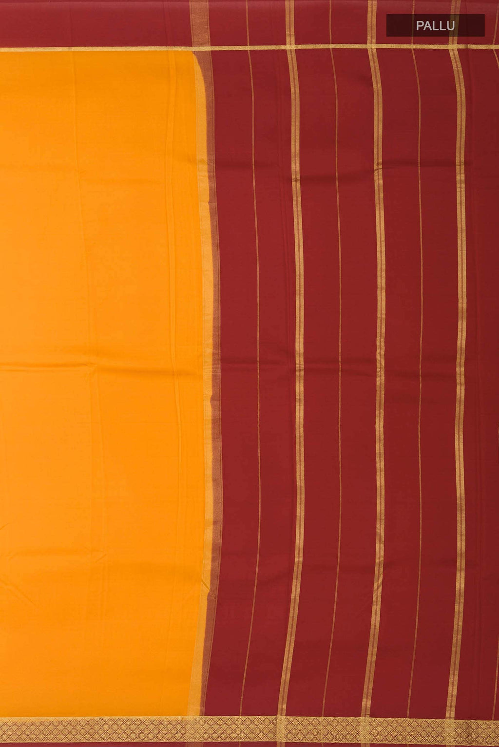 Pure Silk Pure Zari Mustard Mysore Crepe Saree