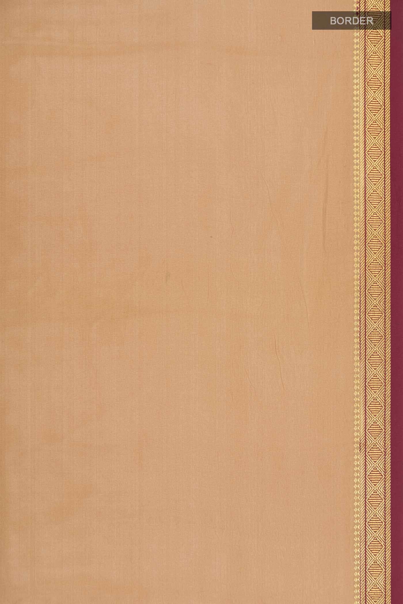 Pure Silk Pure Zari Beige Mysore Crepe Saree