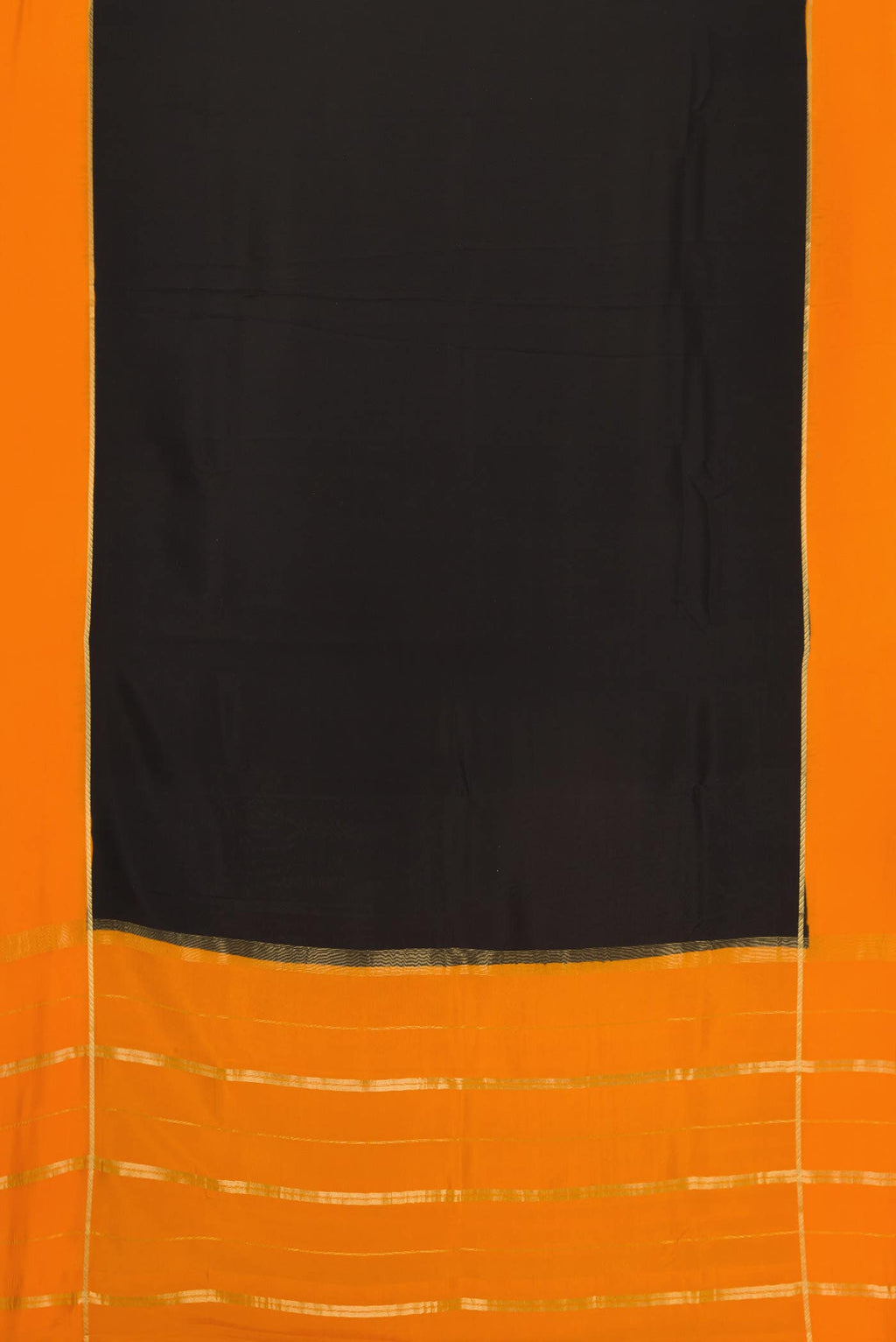 Pure Silk Pure Zari Black Dual Tone Mysore Crepe Saree