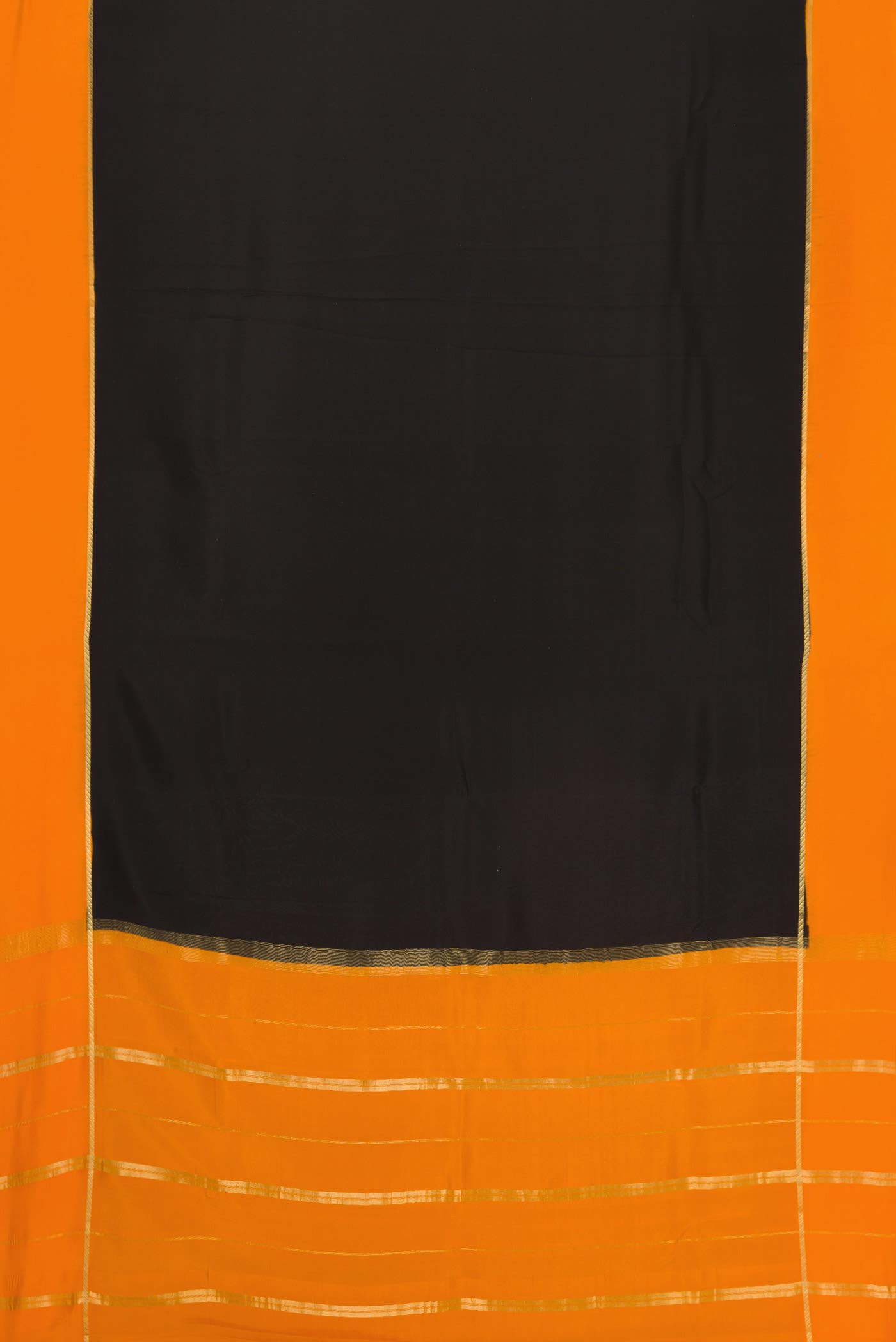 Pure Silk Pure Zari Black Dual Tone Mysore Crepe Saree