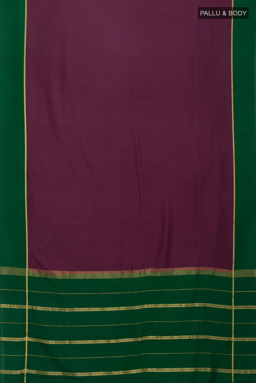 Pure Silk Pure Zari Purple Mysore Crepe Saree