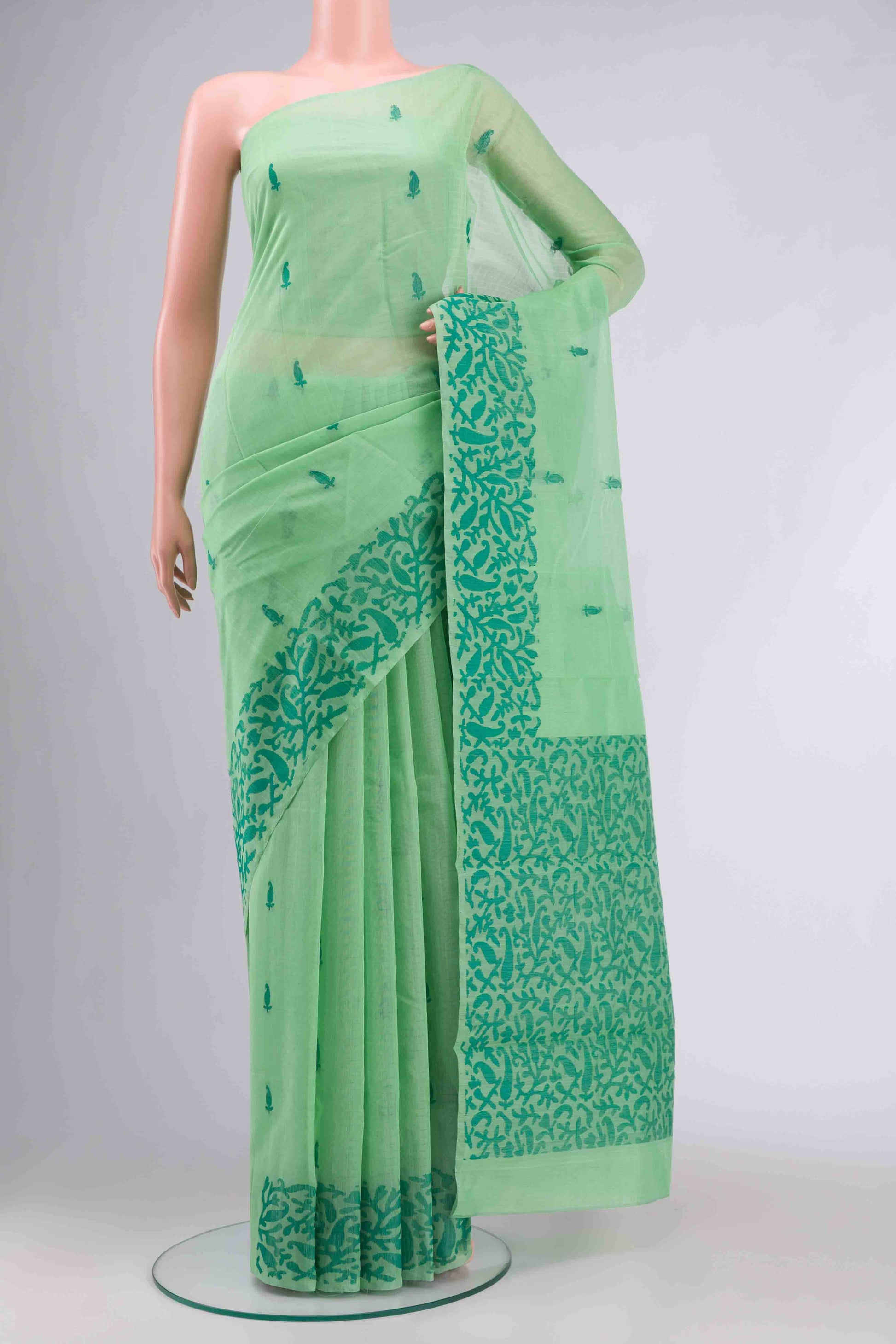 Green Silk Cotton Saree
