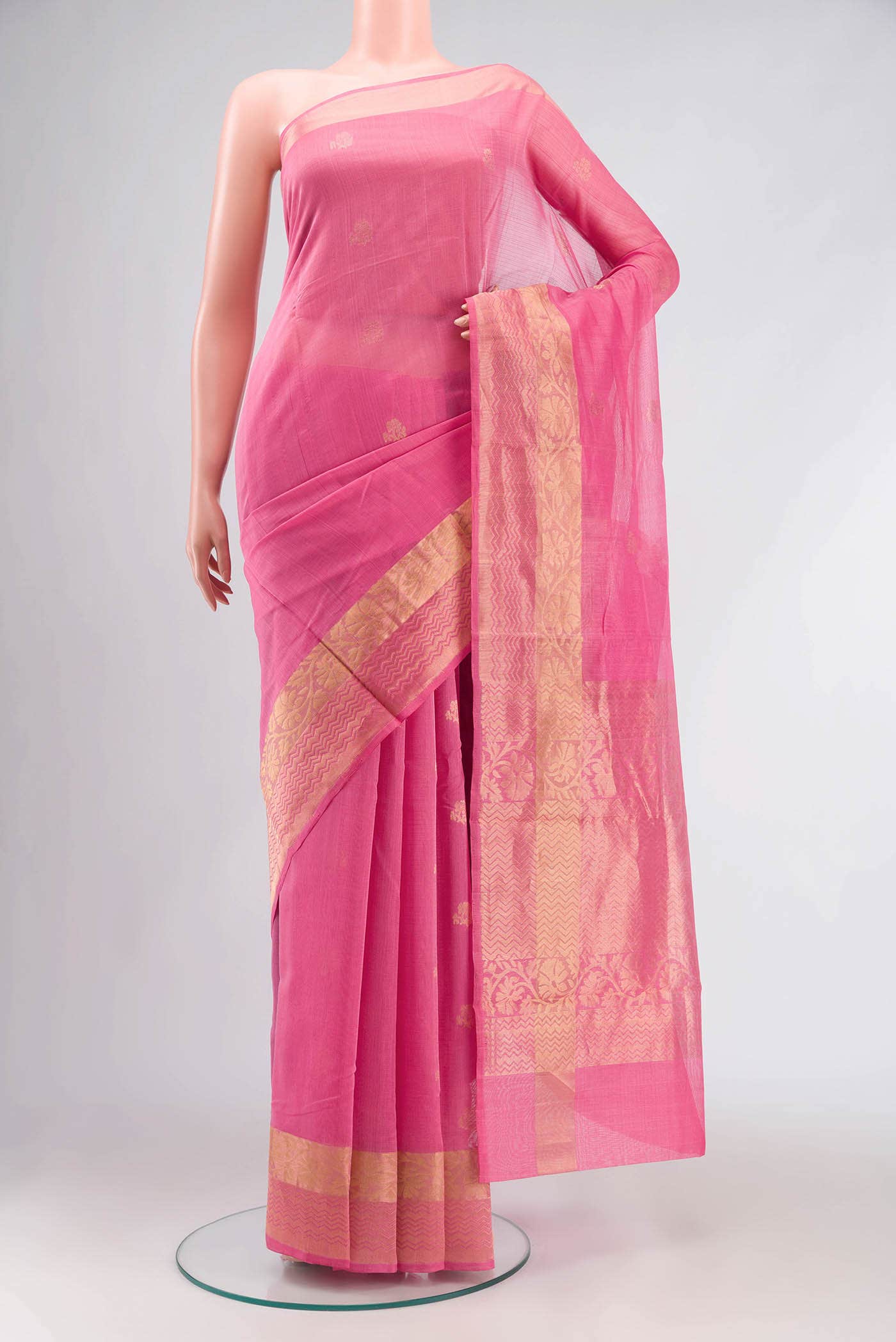 Pink Silk Cotton Saree