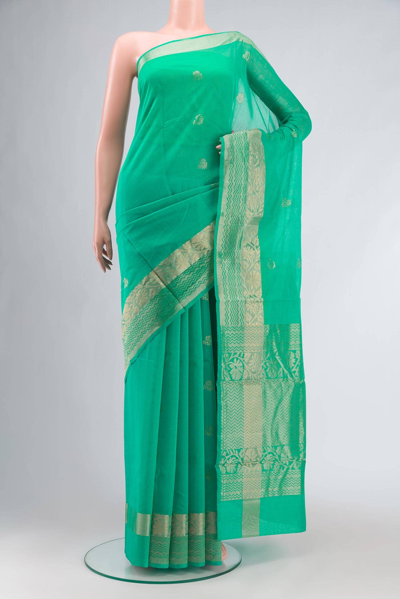 Green Silk Cotton Saree