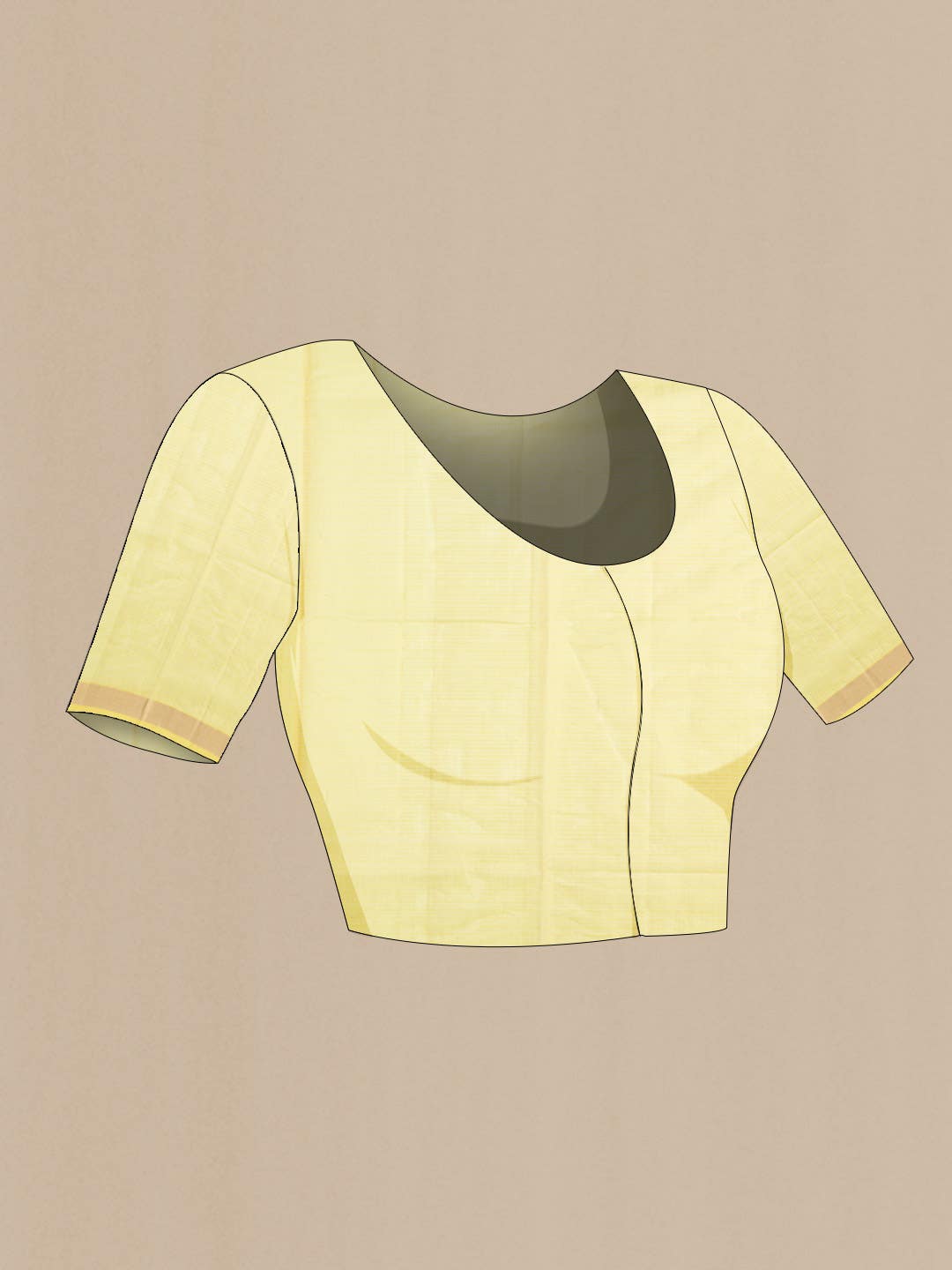 Beige Silk Cotton Saree
