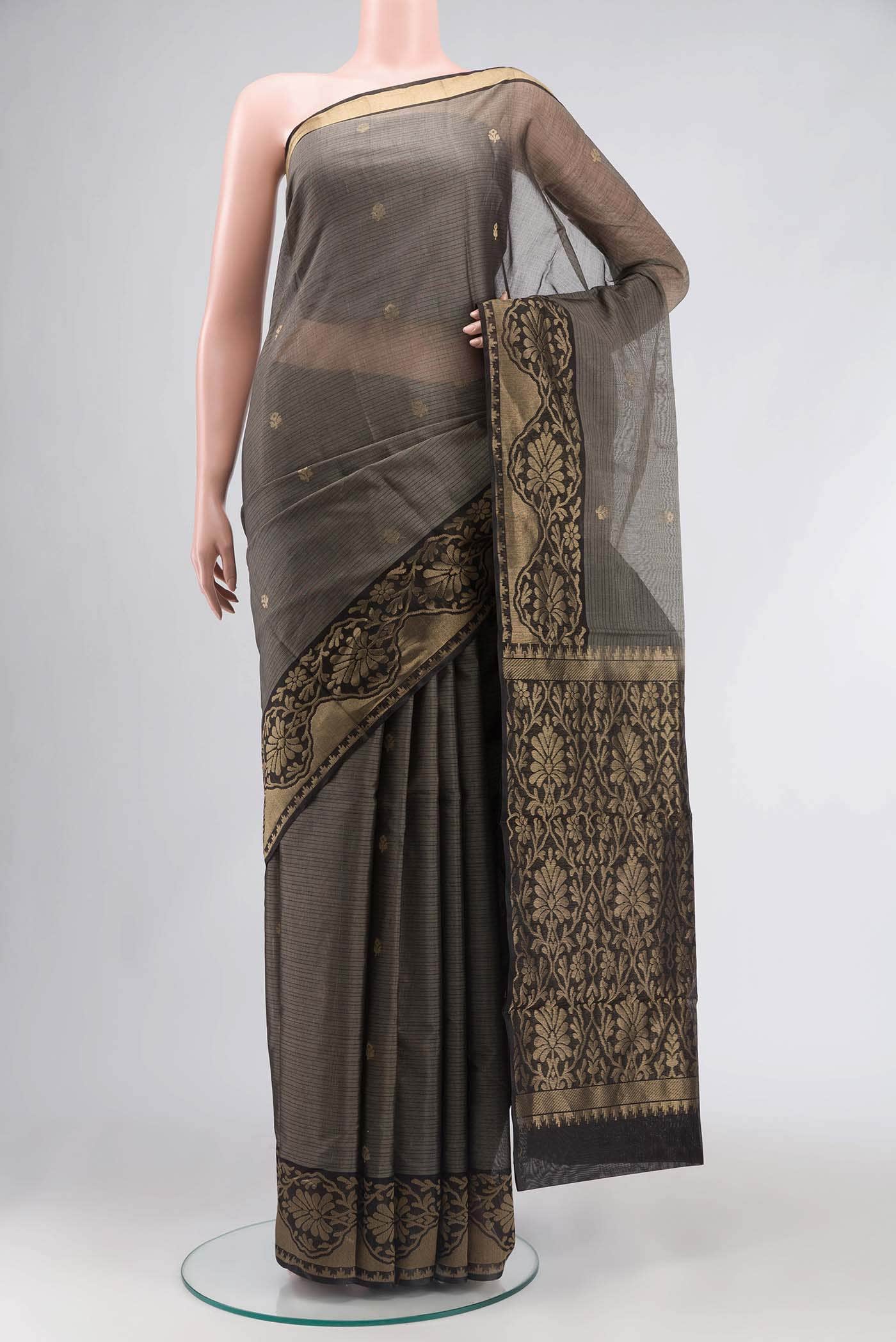 Grey Silk Cotton Saree