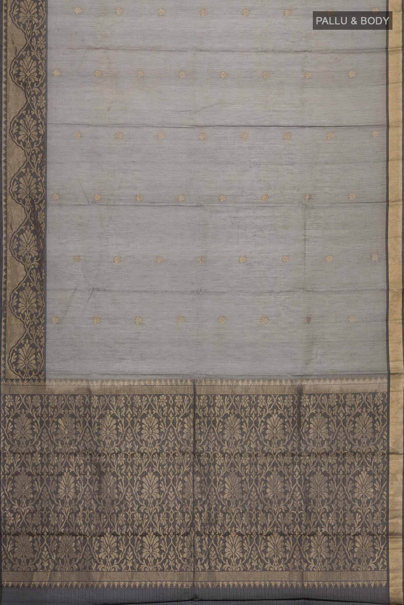 Grey Silk Cotton Saree