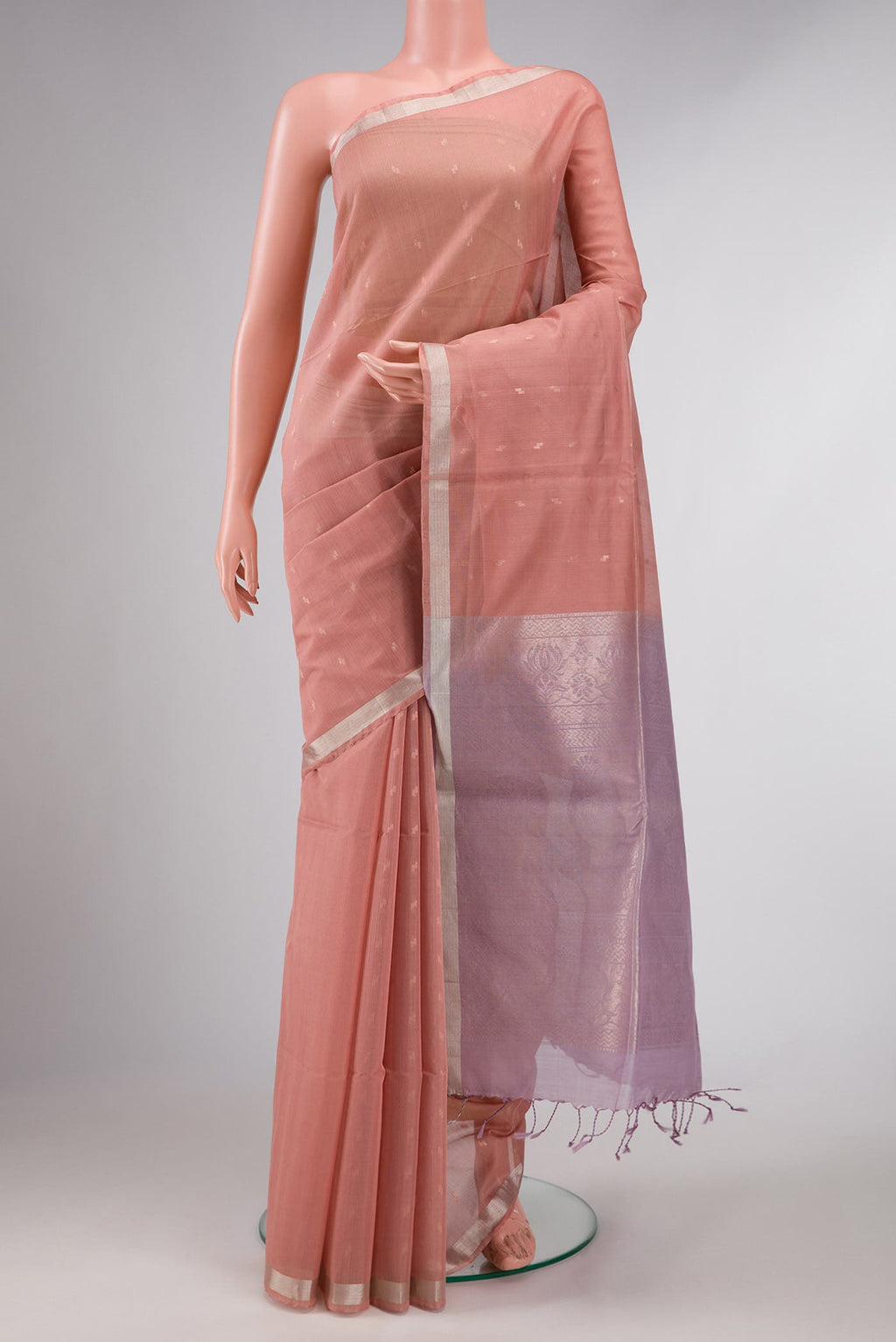 Rose Gold Silk Cotton Saree