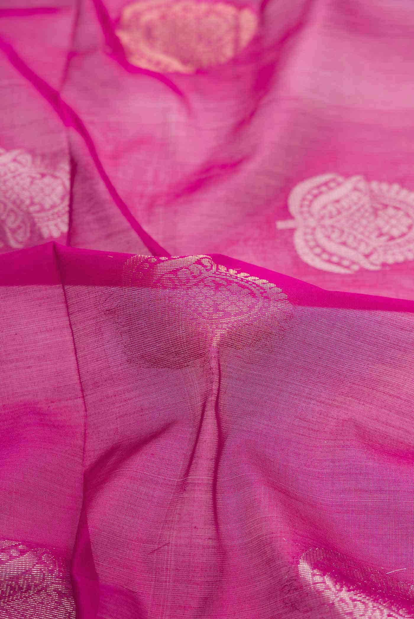 Magenta Dual Tone Silk Cotton Saree