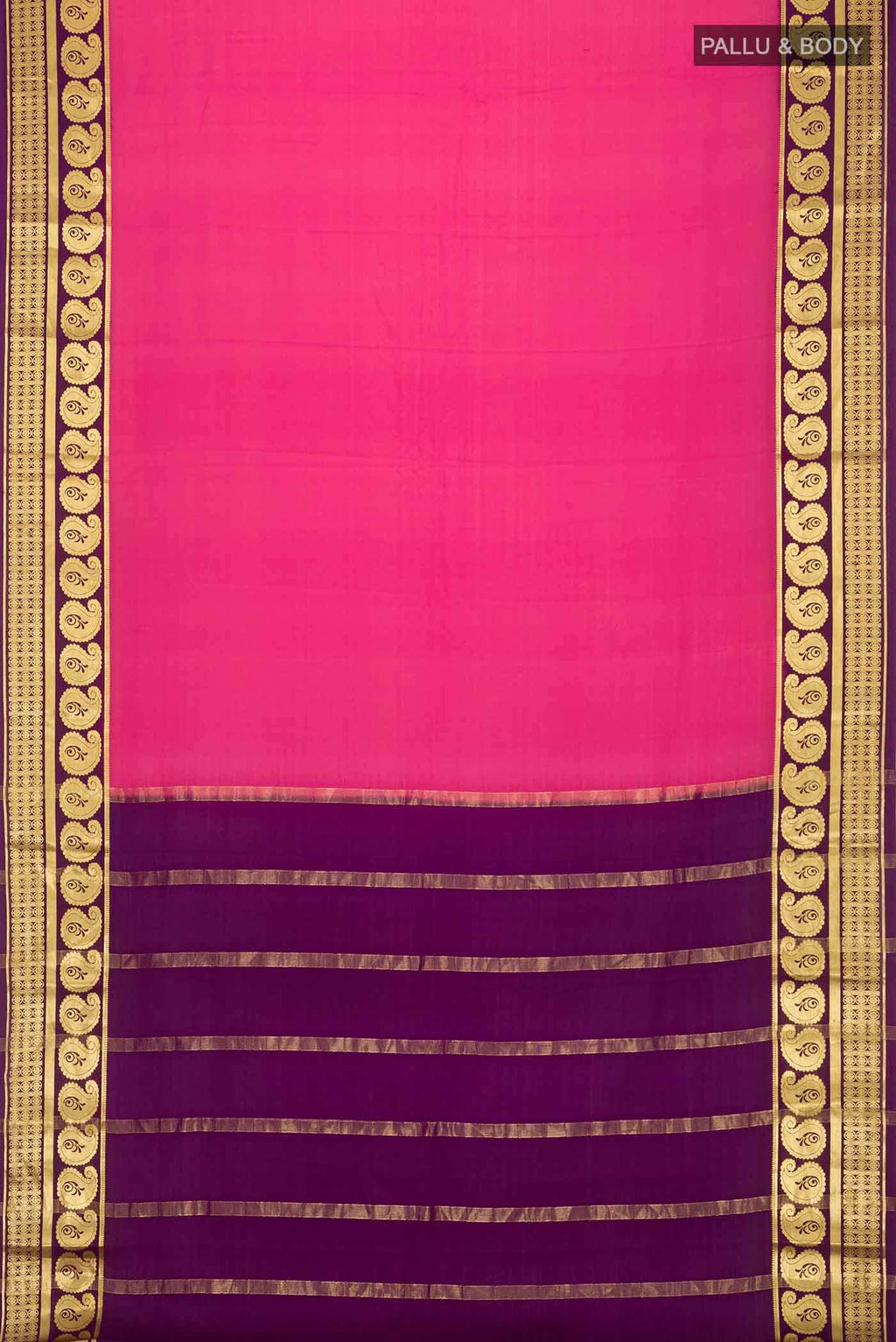 Pink Mysore Crepe Saree