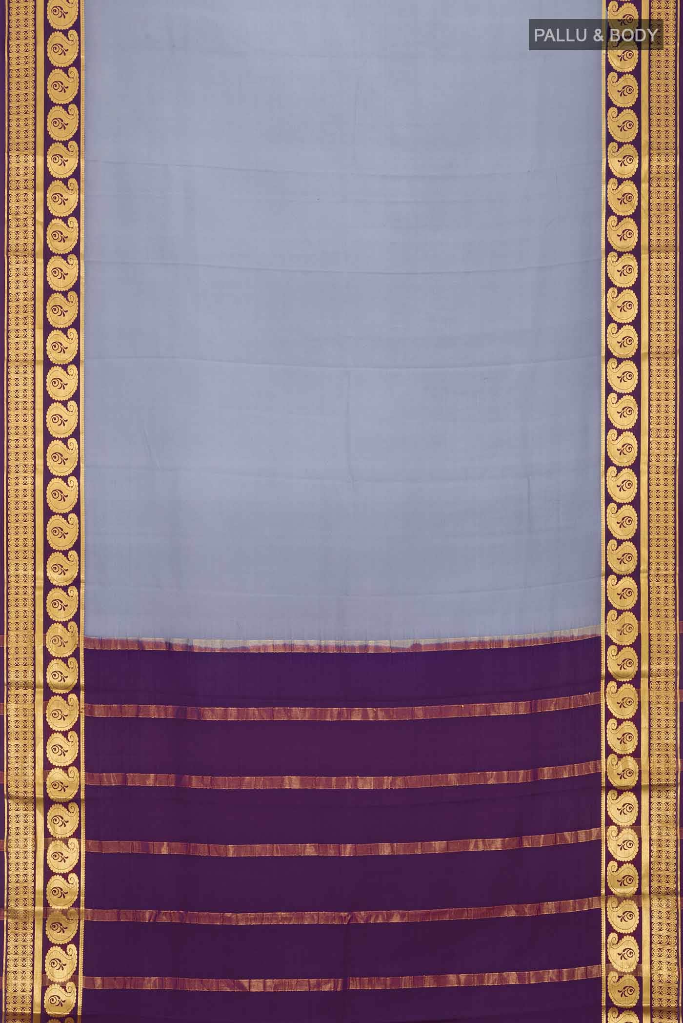 Grey Mysore Crepe Saree