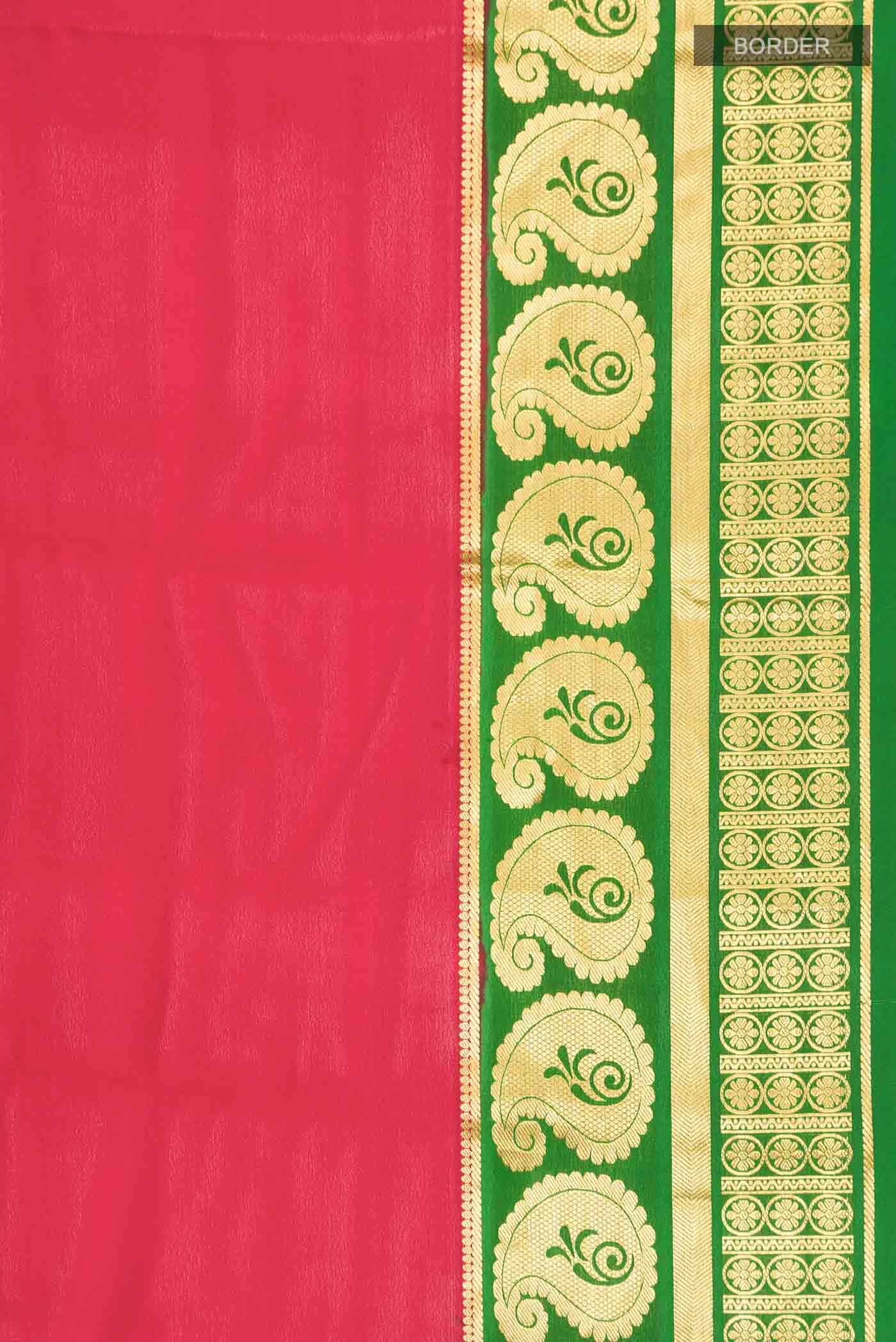 Red Mysore Crepe Saree