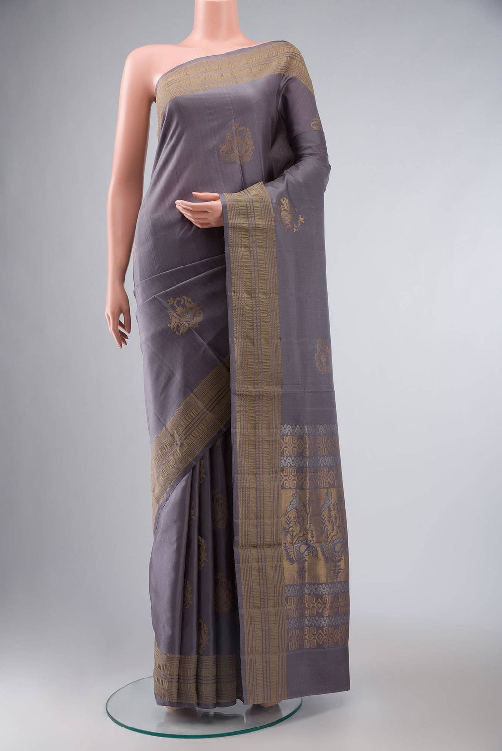 Grey Soft Silk Saree