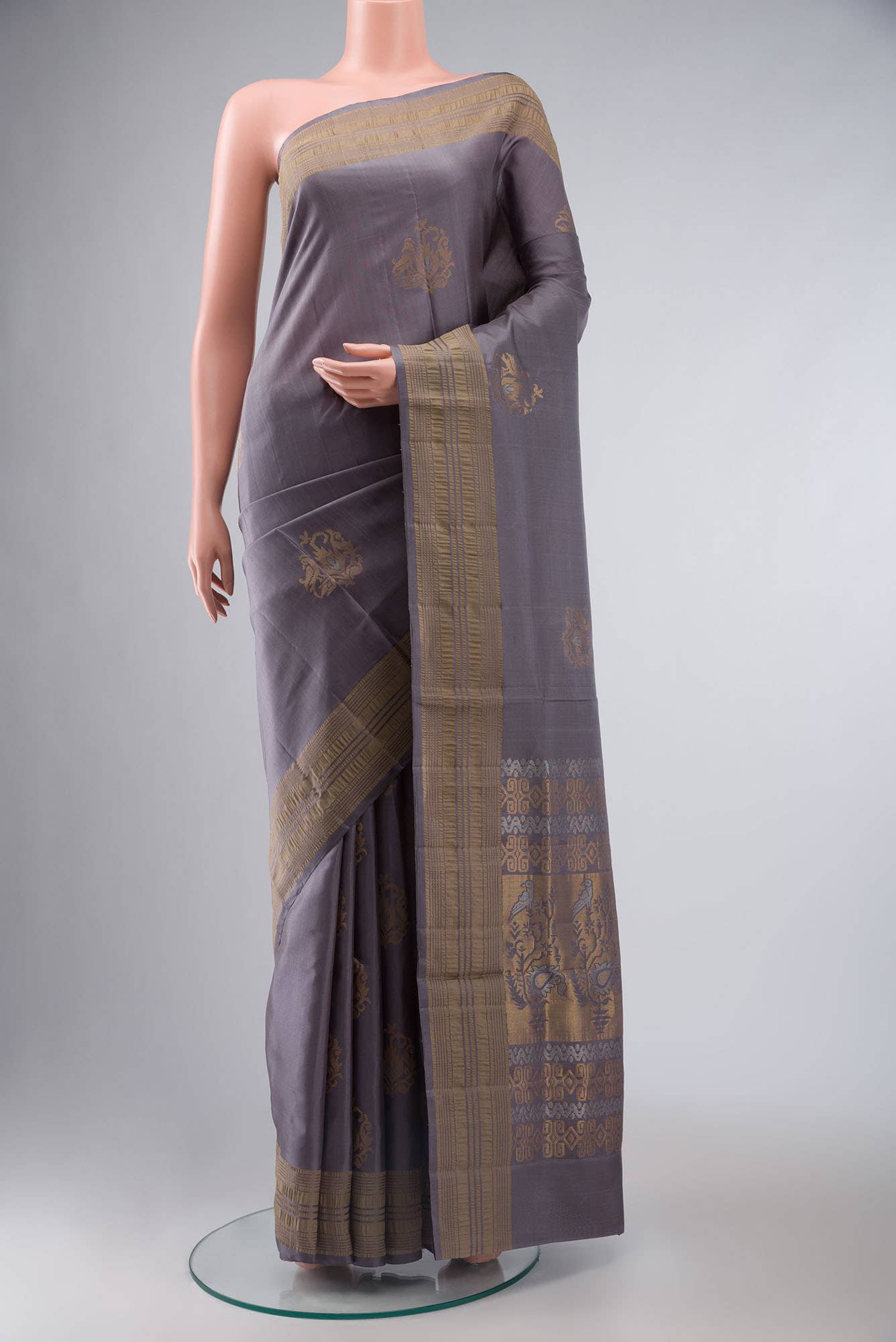 Grey Soft Silk Saree