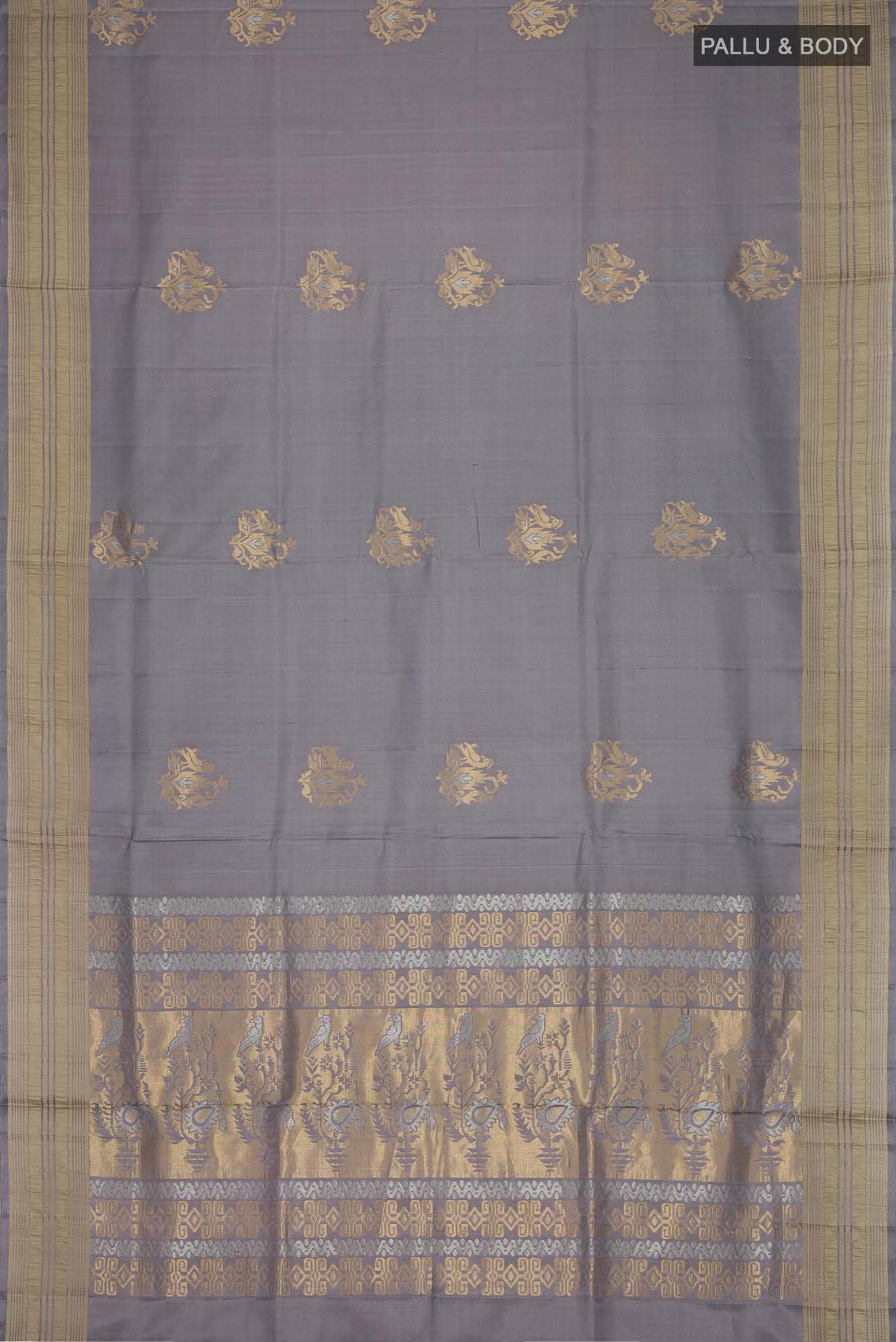 Grey Soft Silk Saree