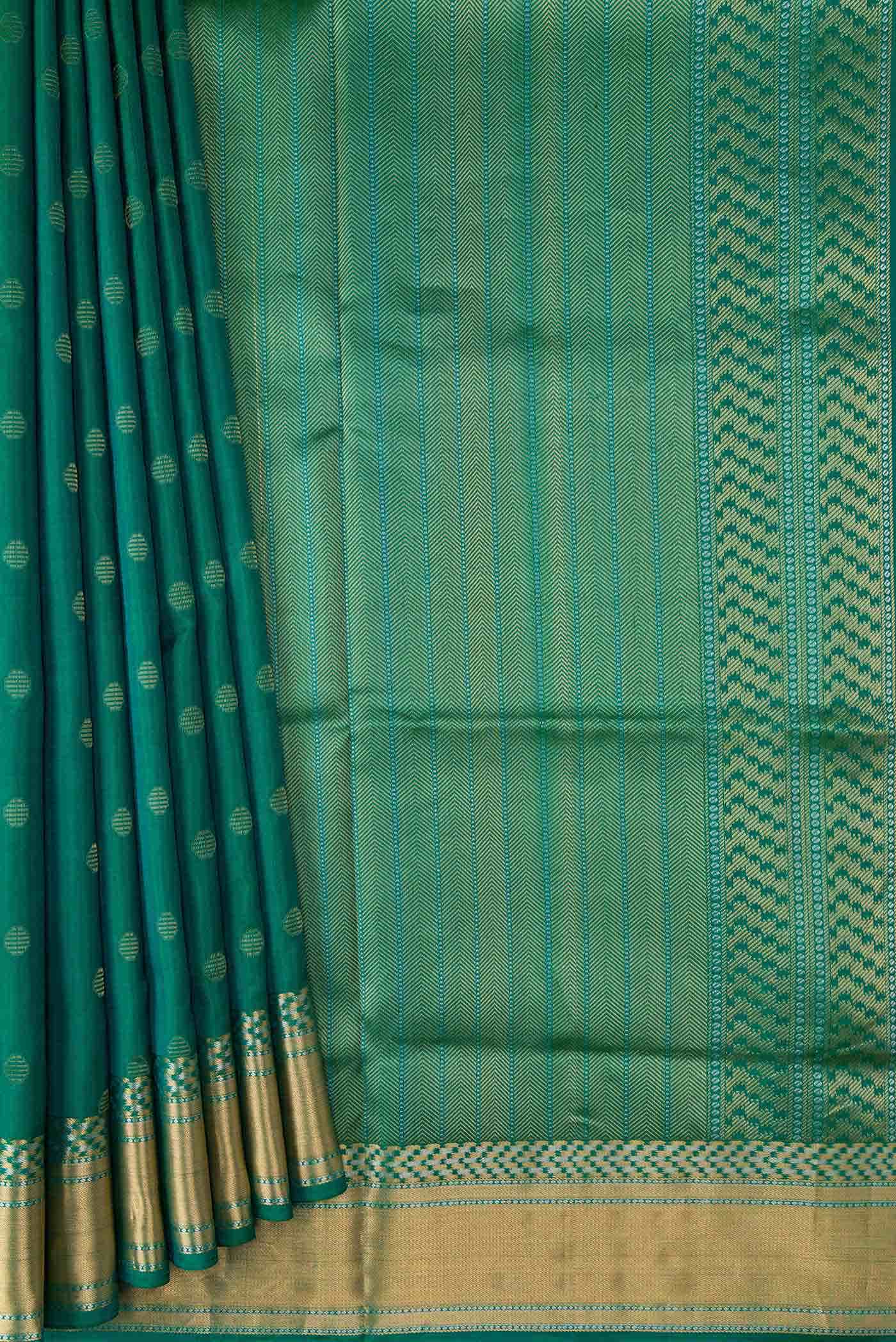 Green Dual Tone Soft Silk Saree
