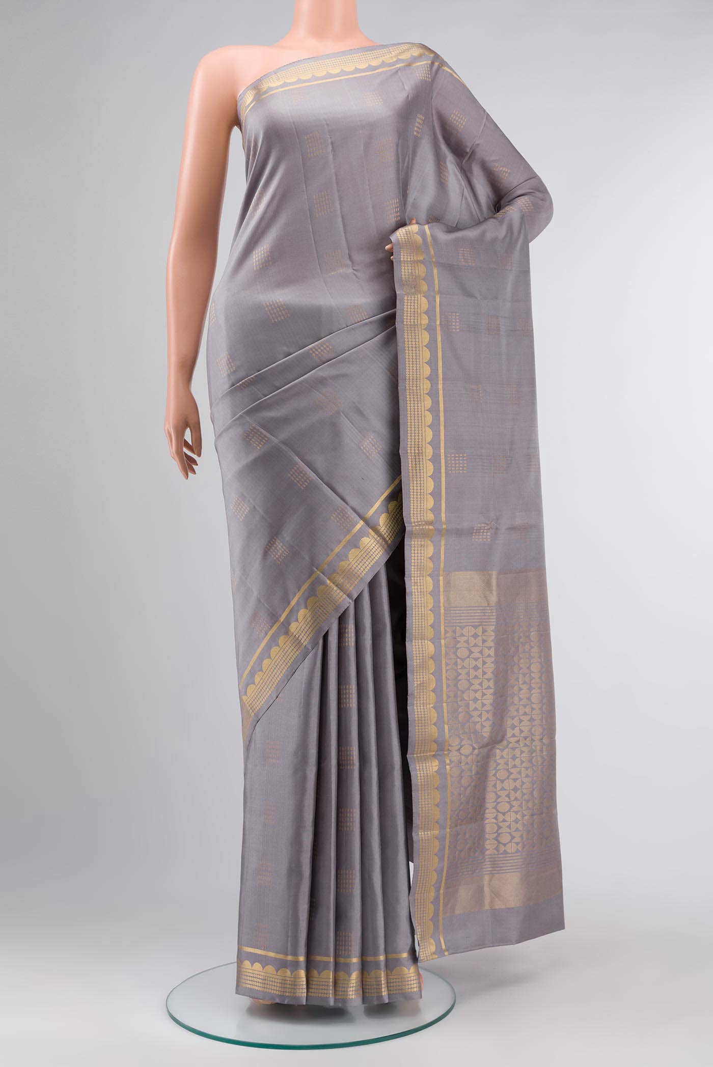 Grey Soft Silk Saree