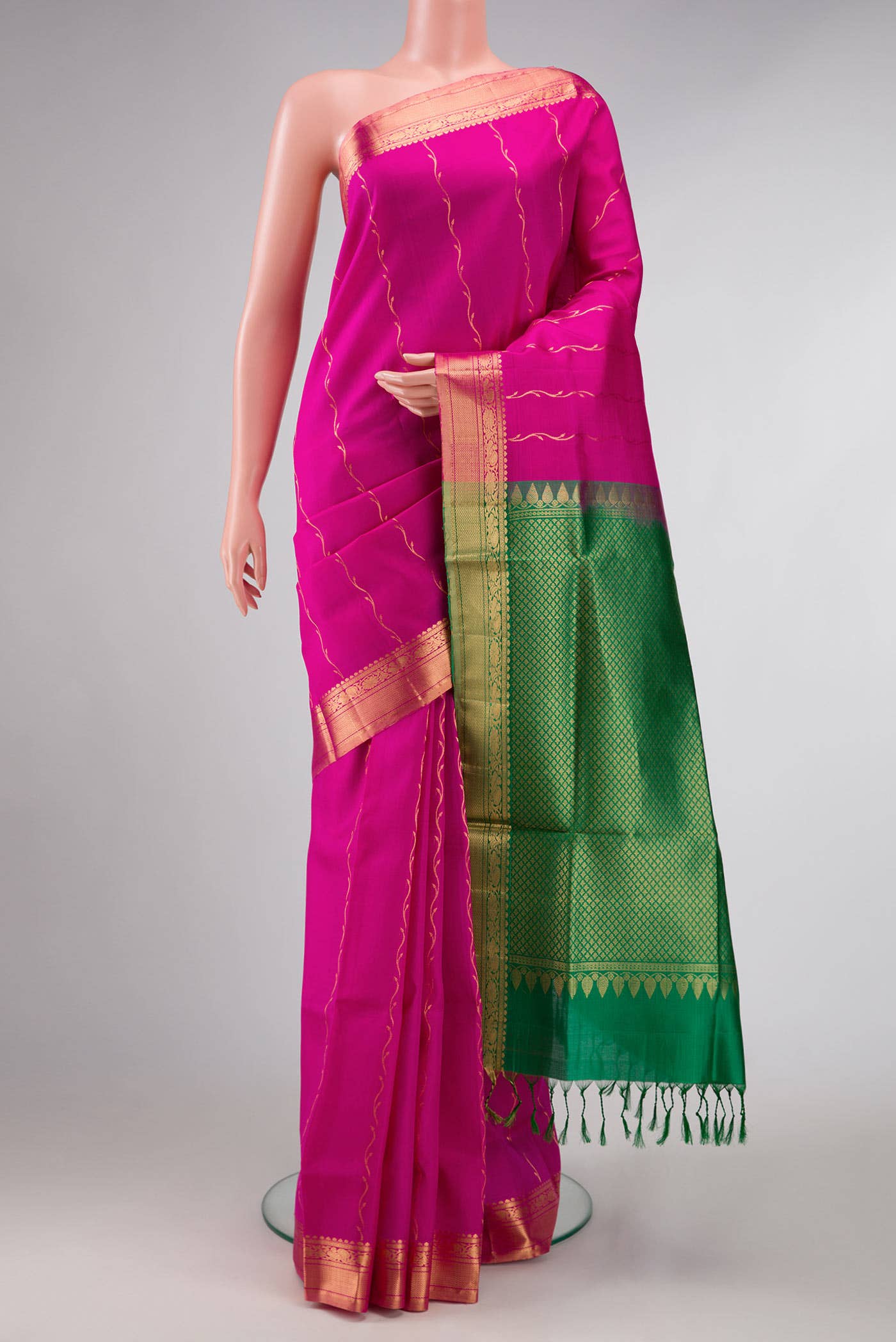 Pink Dual Tone Soft Silk Saree