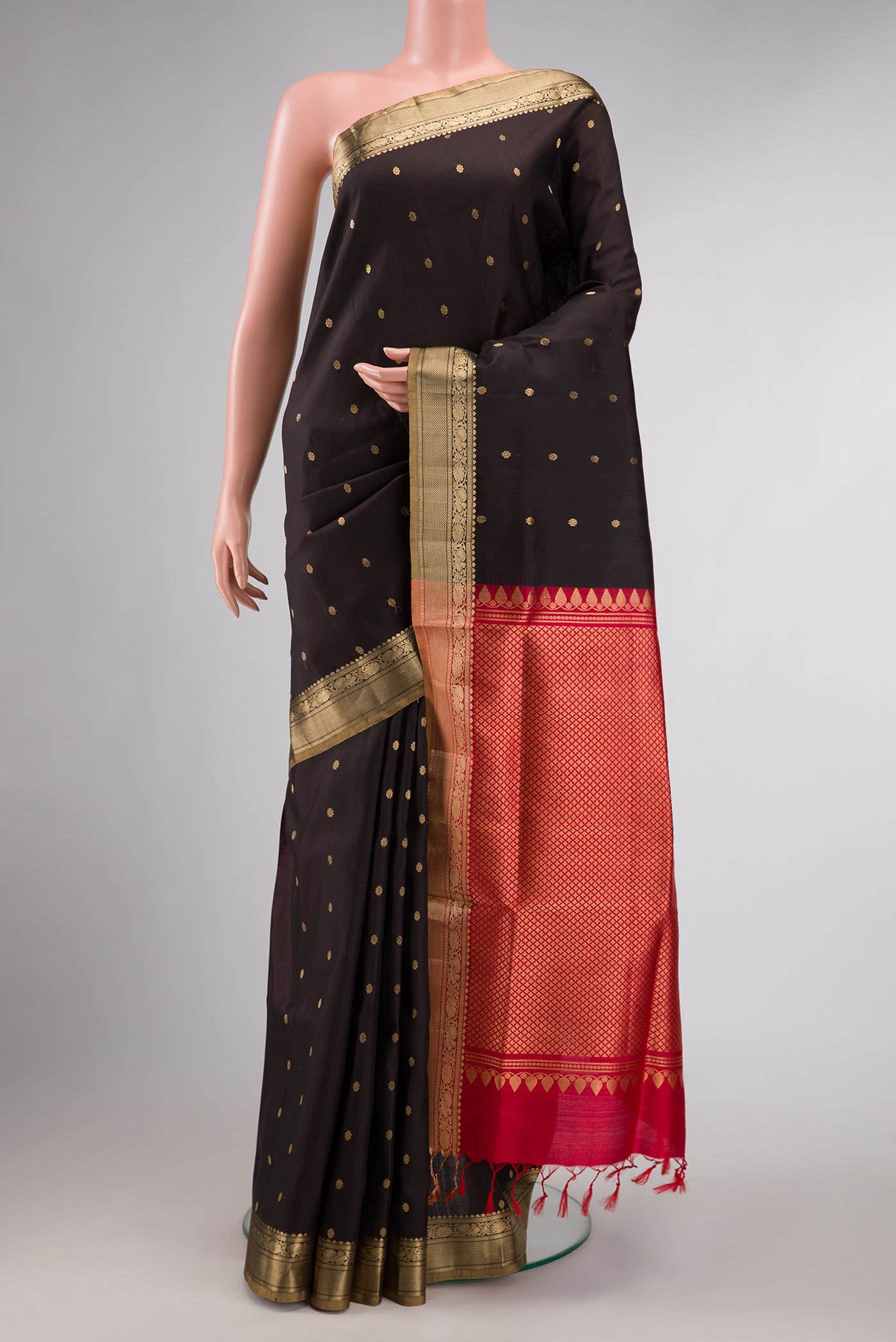 Black Dual Tone Soft Silk Saree