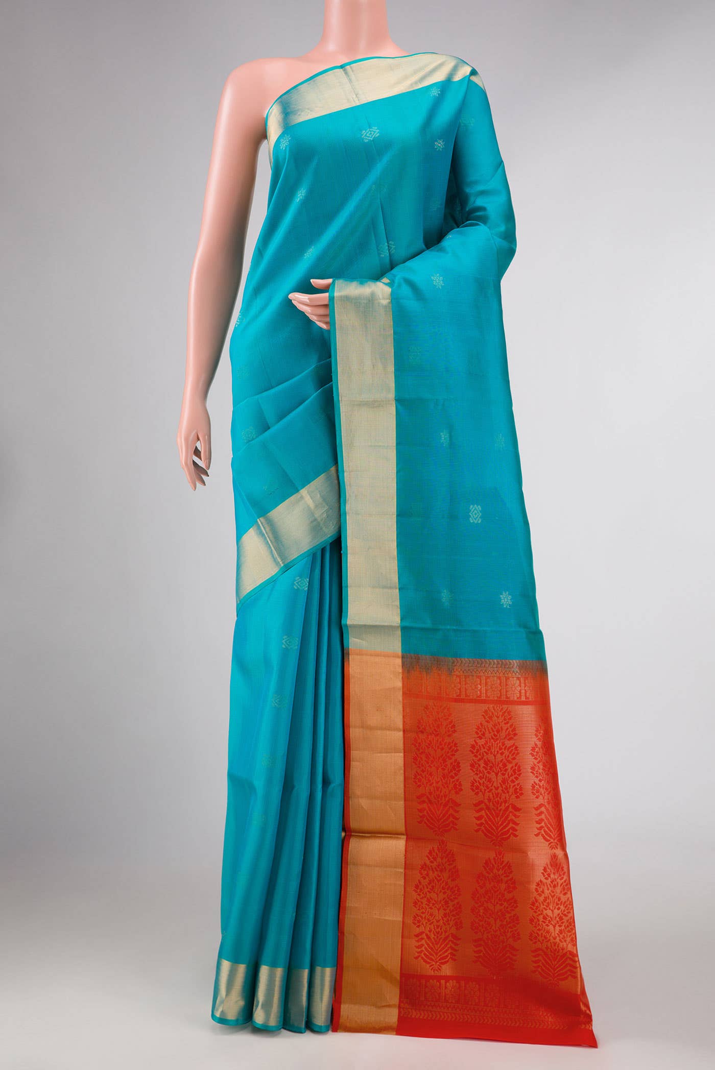 Green Dual Tone Soft Silk Saree