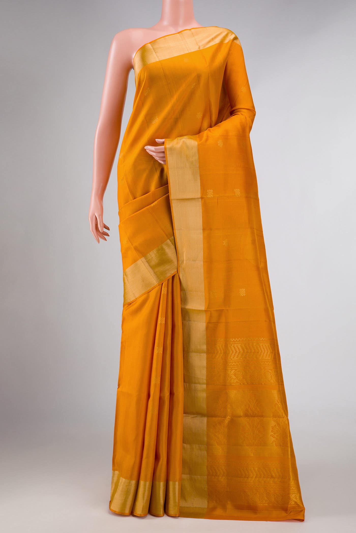 Mustard Dual Tone Soft Silk Saree