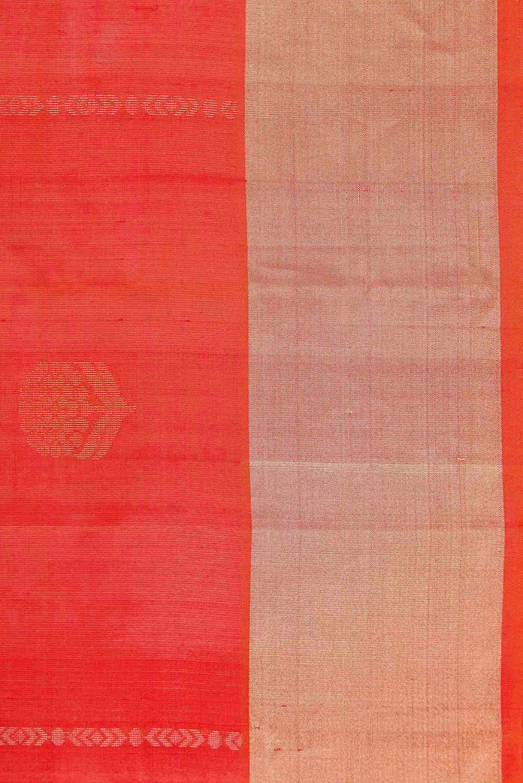 Orange Dual Tone Soft Silk Saree