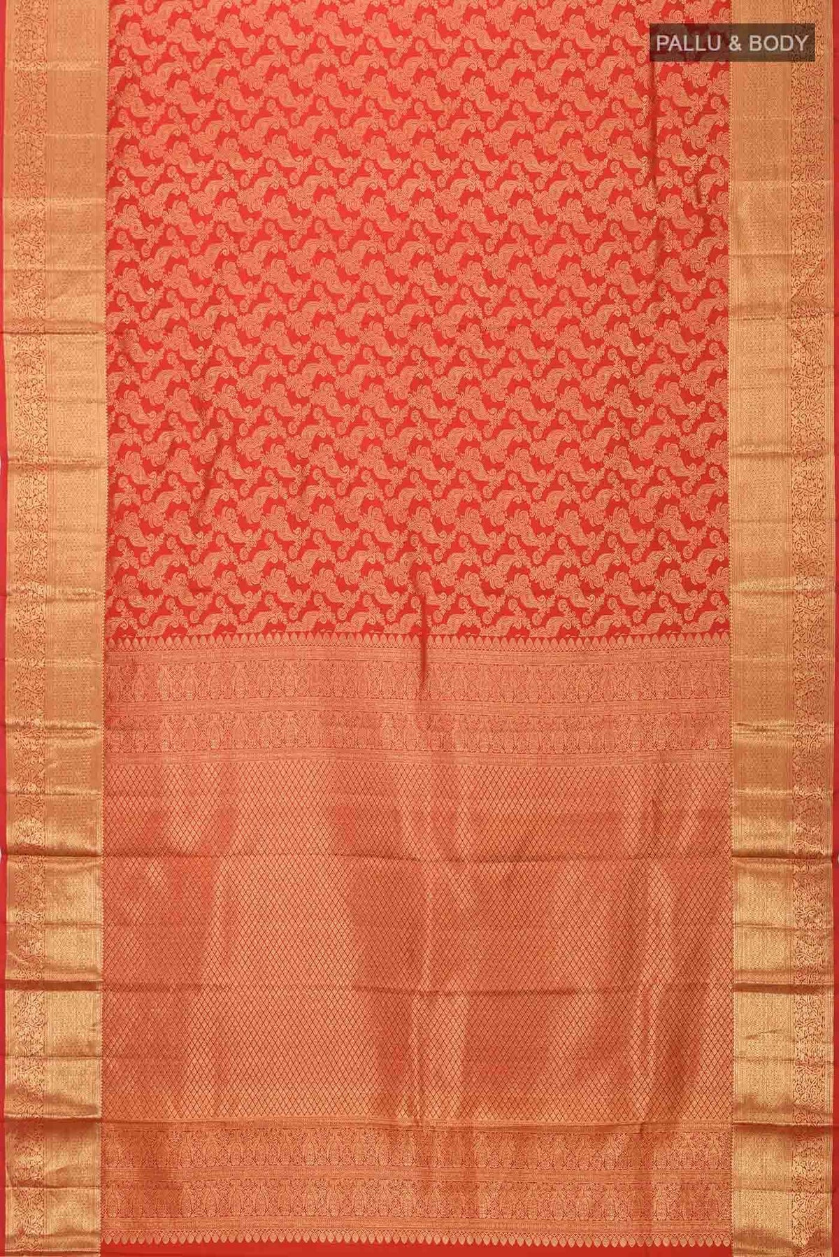 Orange Kanchipuram Silk Saree