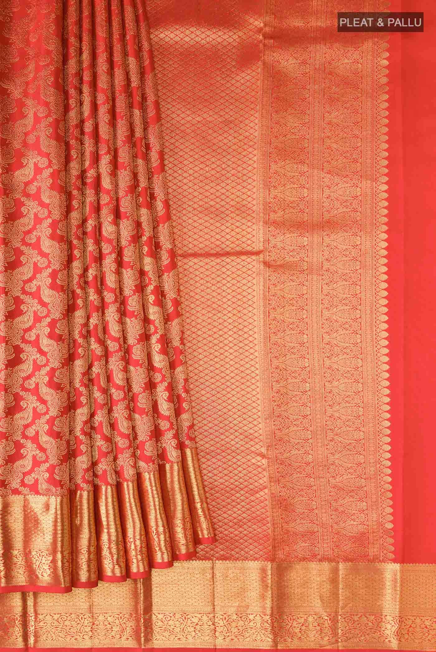 Orange Kanchipuram Silk Saree