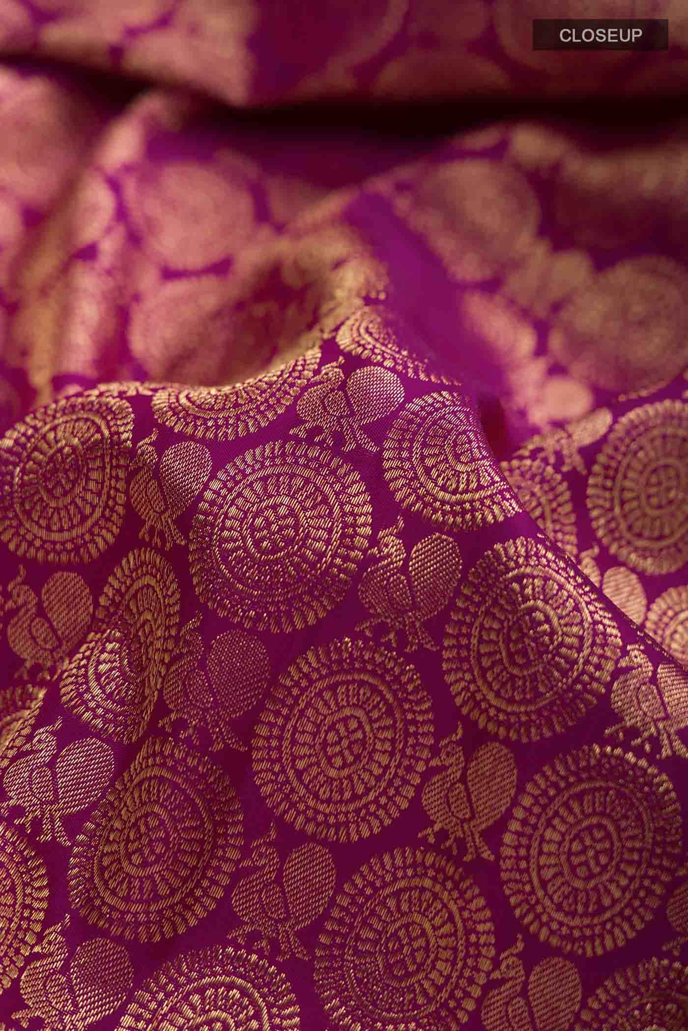 Purple Kanchipuram Silk Saree