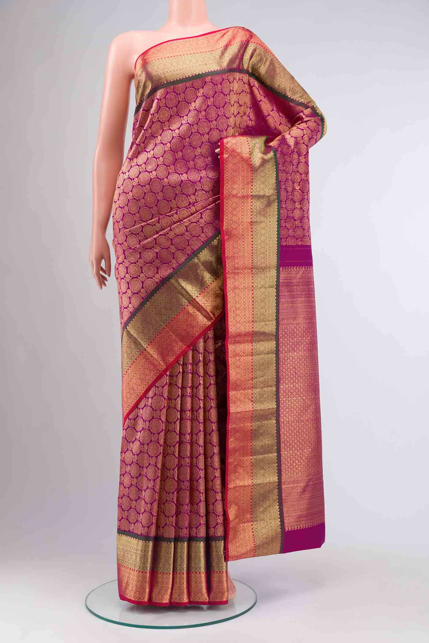 Purple Kanchipuram Silk Saree