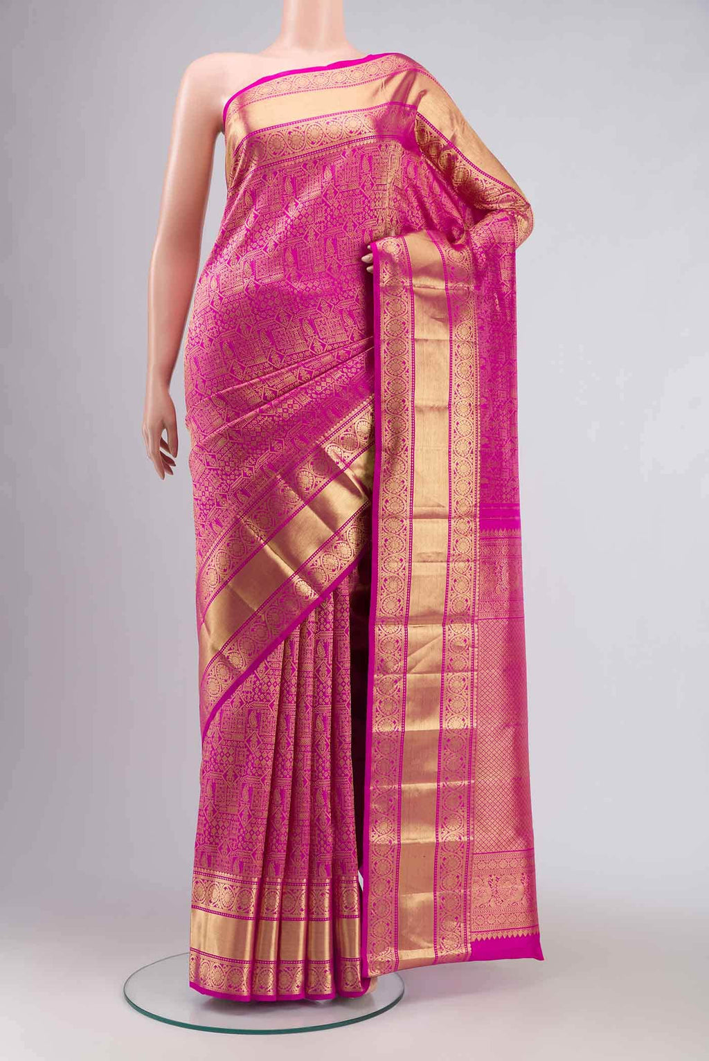 Pink Kanchipuram Silk Saree