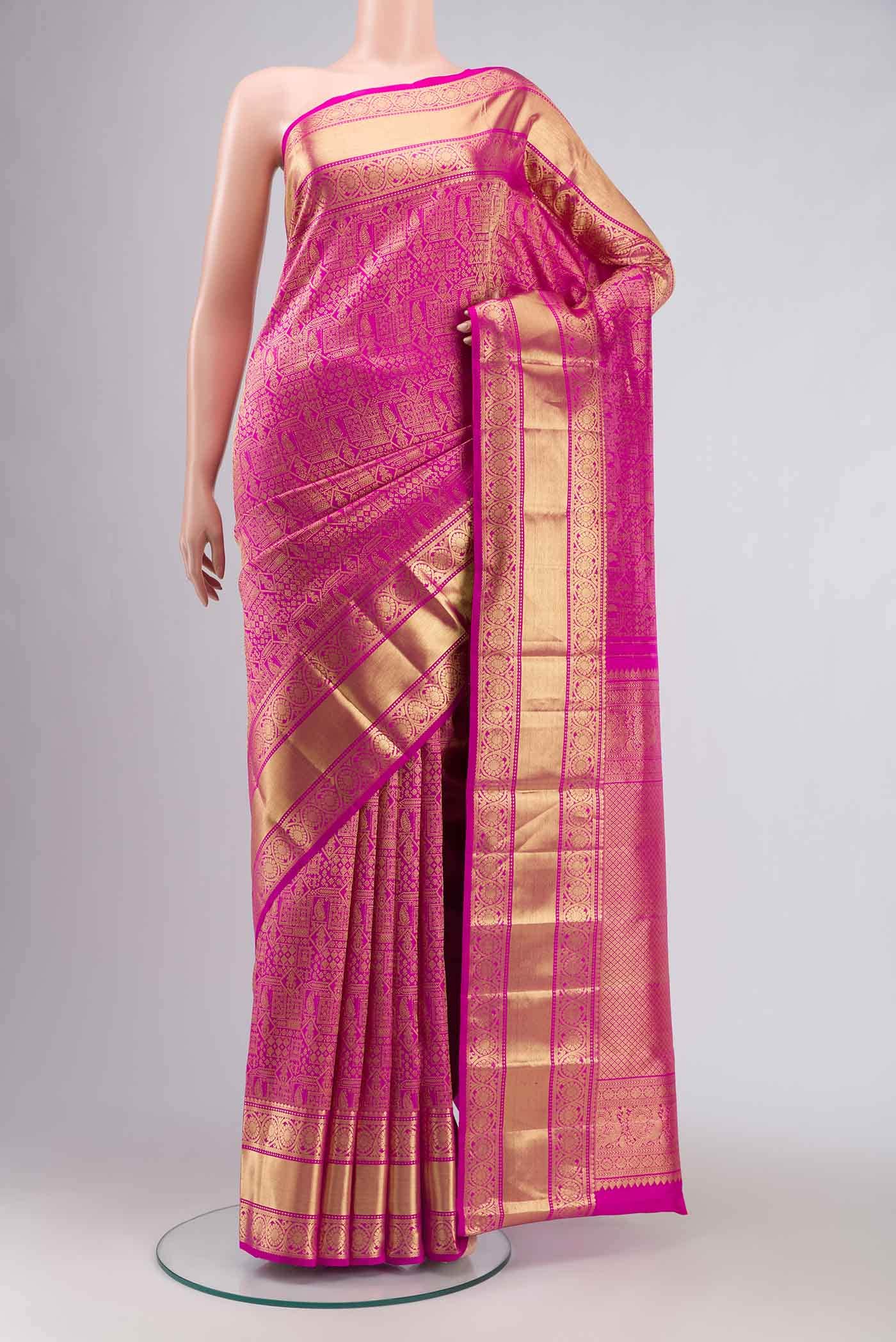 Pink Kanchipuram Silk Saree
