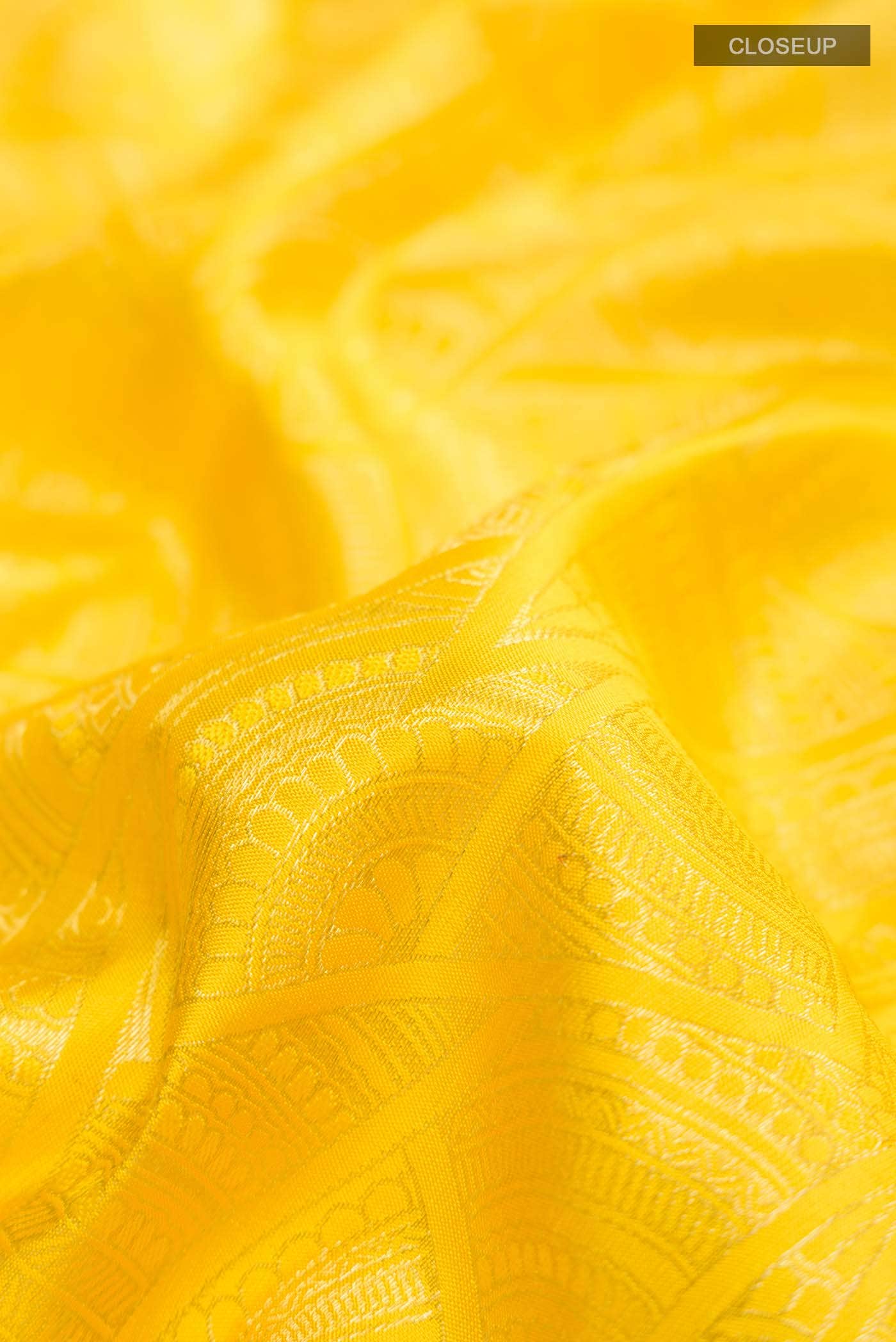 Yellow Kanchipuram Silk Saree